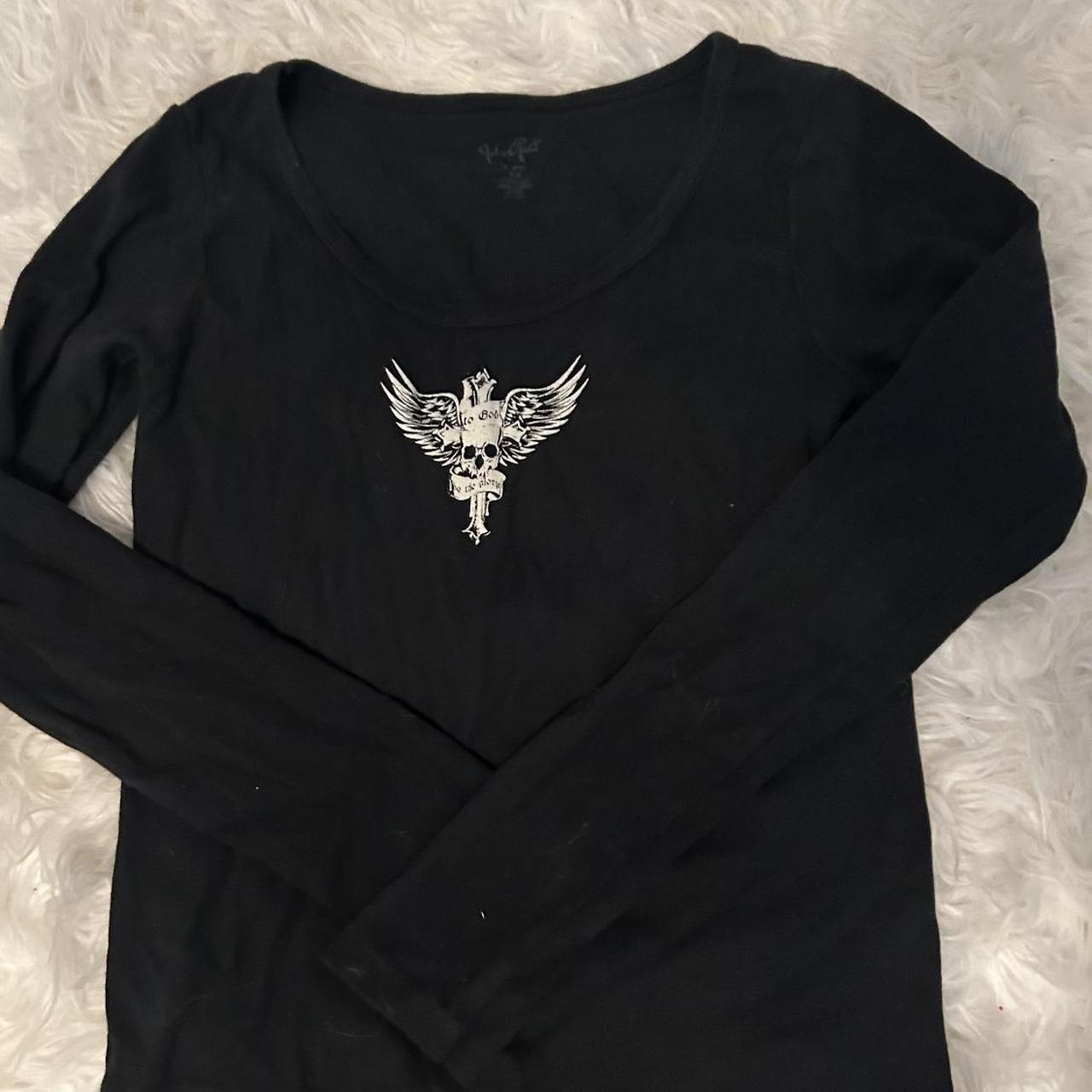 brandy melville skull long sleeve shirt. one size. Depop