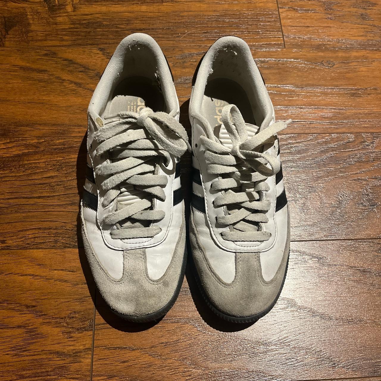 White Adidas Sambas wore these shoes to death Inside... - Depop