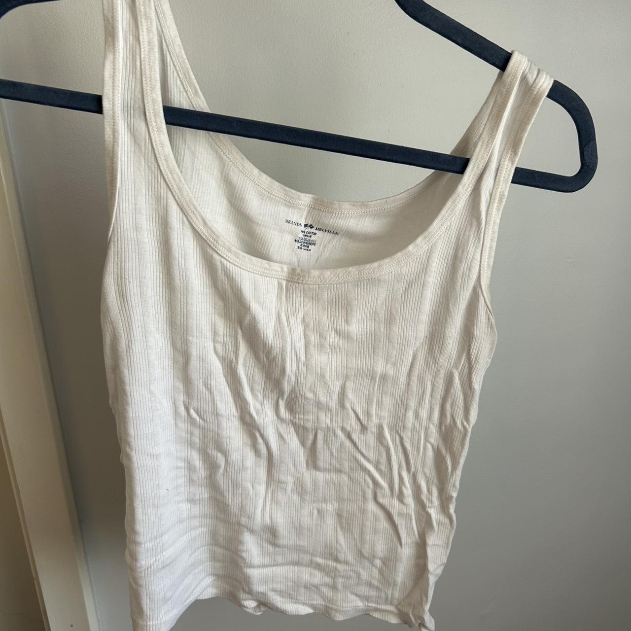 Brandy Melville White Tank. Barely Worn Msg Me With... - Depop