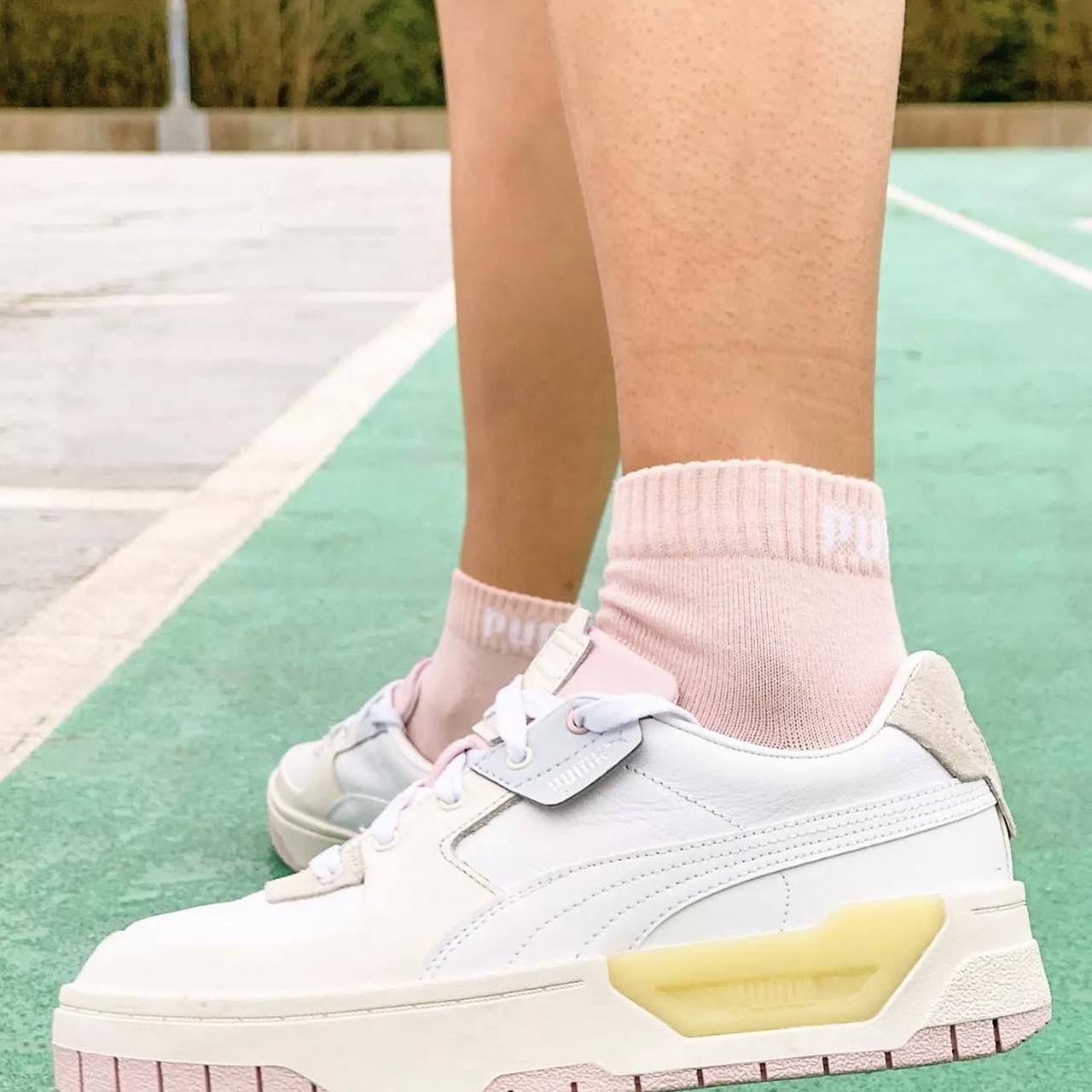depop puma cali sport chunky trainers in pastel