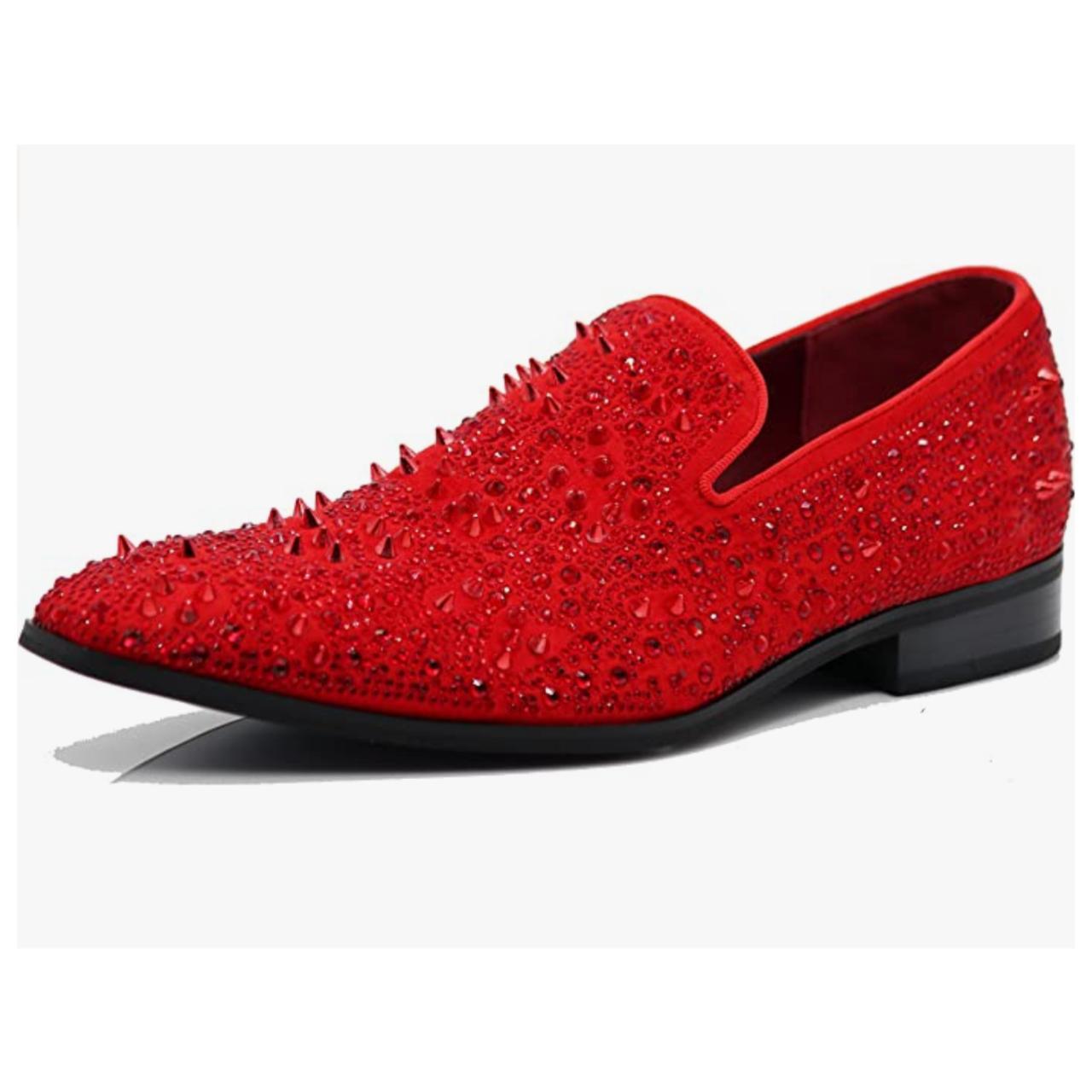 Men's Vintage Spike Dress Loafers Slip On Fashion... - Depop