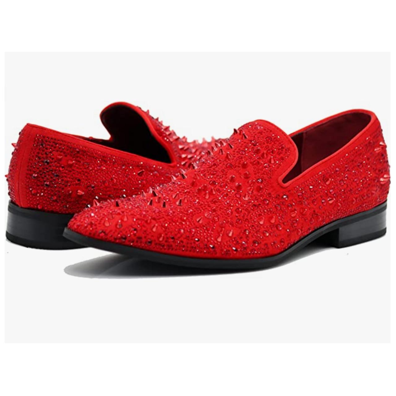 Men's Vintage Spike Dress Loafers Slip On Fashion... Depop