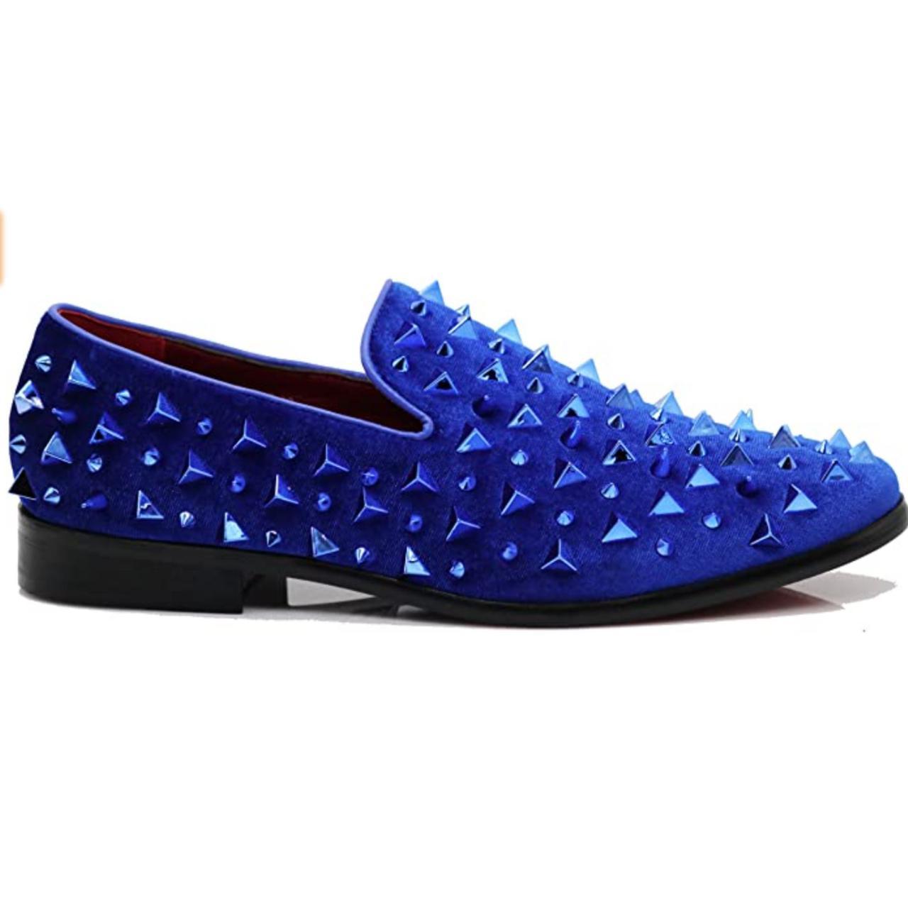 Men's Vintage Spike Dress Loafers Slip On Fashion Shoes - clothing