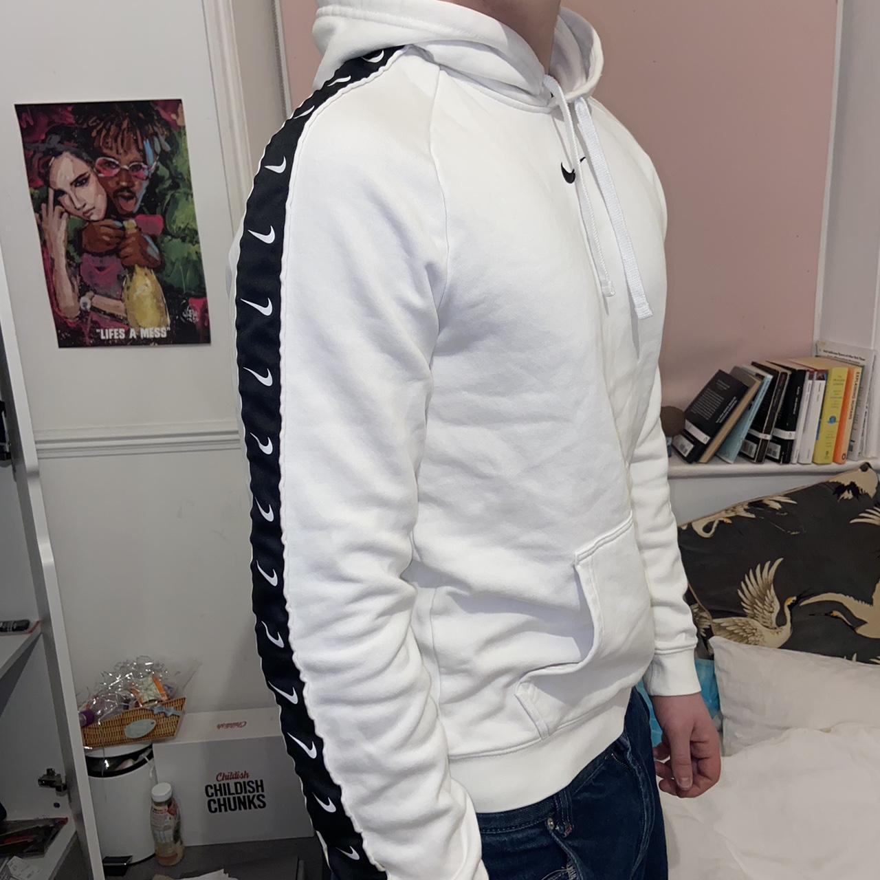 nike swoosh tape hoodie