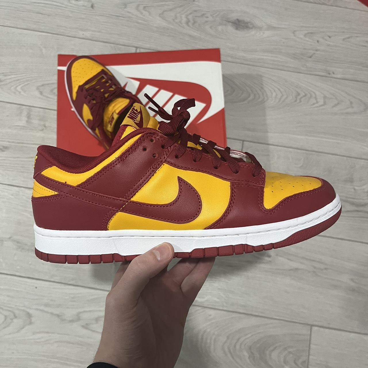 Nike Men's Red and Yellow Trainers | Depop