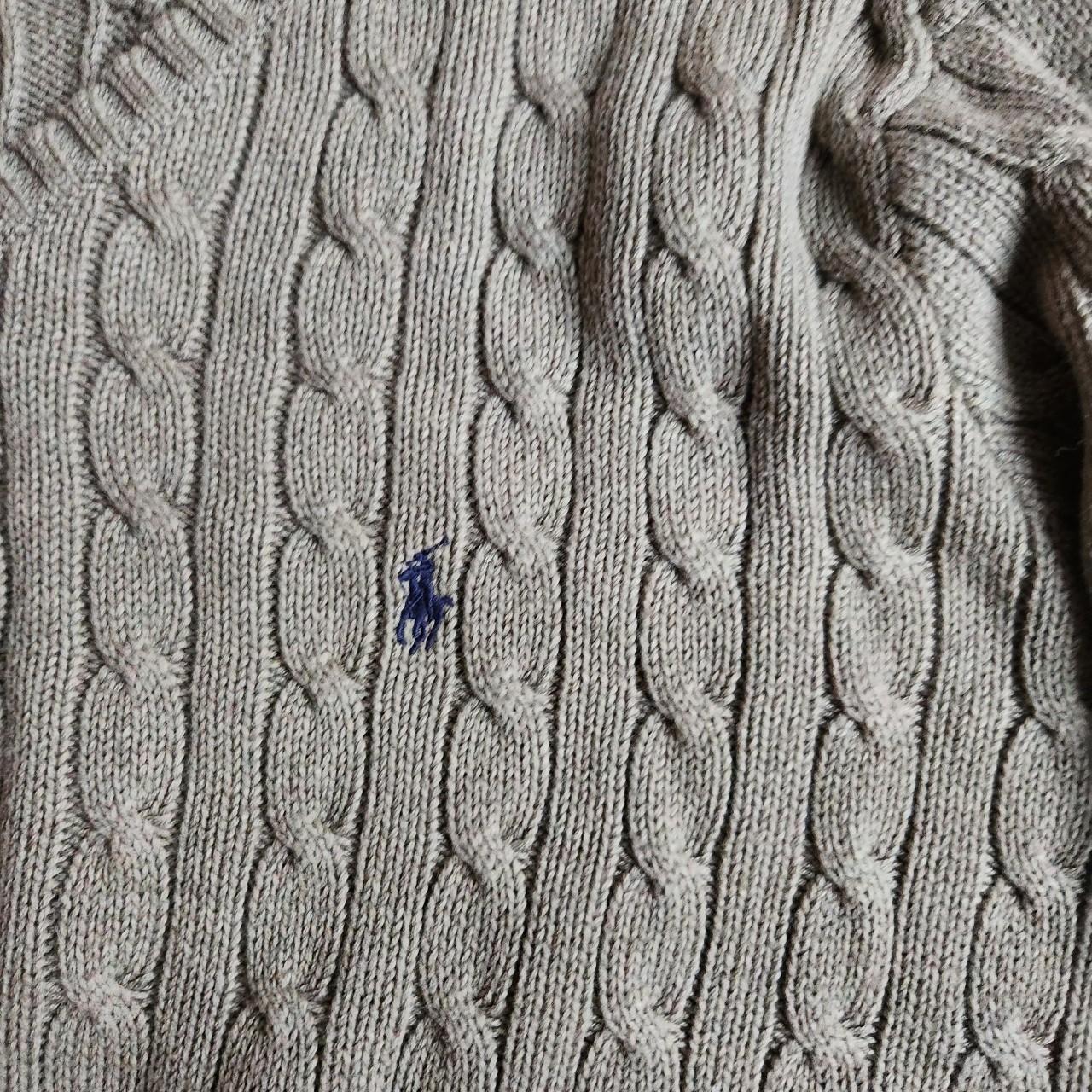 Polo by Ralph Lauren v-neck cable knit sweater.... - Depop