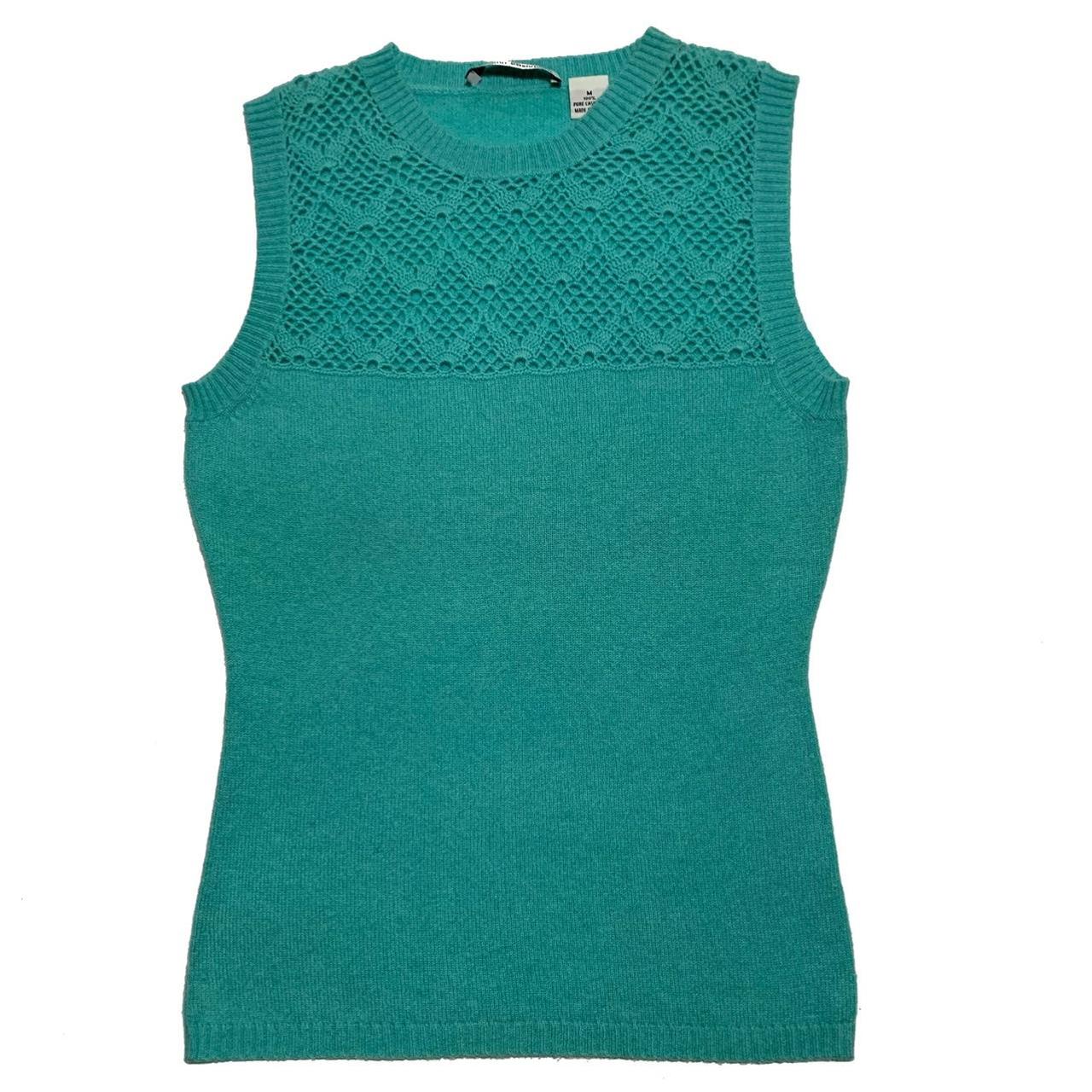 2000s Autumn Cashmere cyan blue cashmere sleeveless Depop