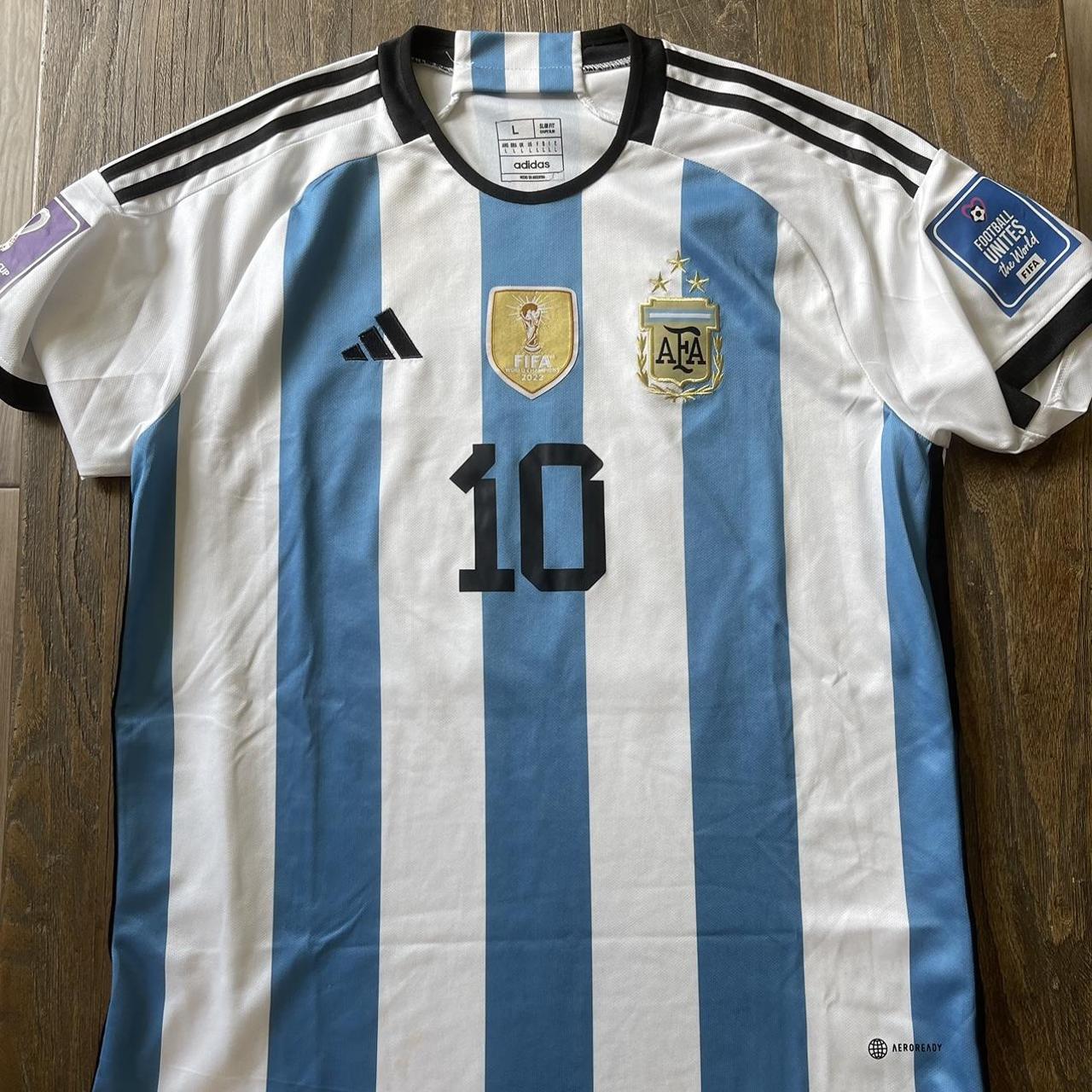 Argentina World Cup Home Jersey 22/23 3 Stars ... - Depop