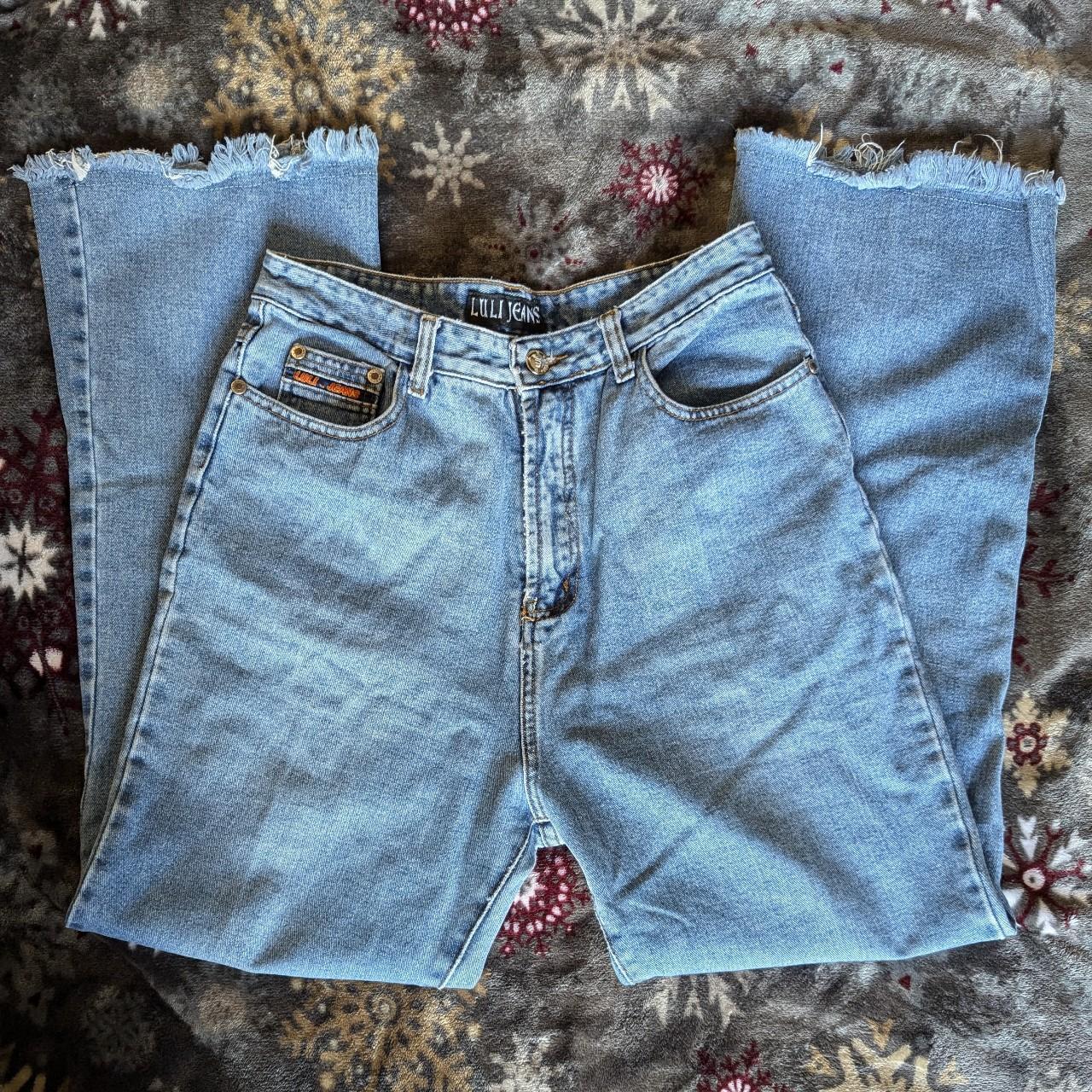 Women's Flare Jeans - Blue - 6 – Light Wash High-waisted Flared Denim Jeans Raw …