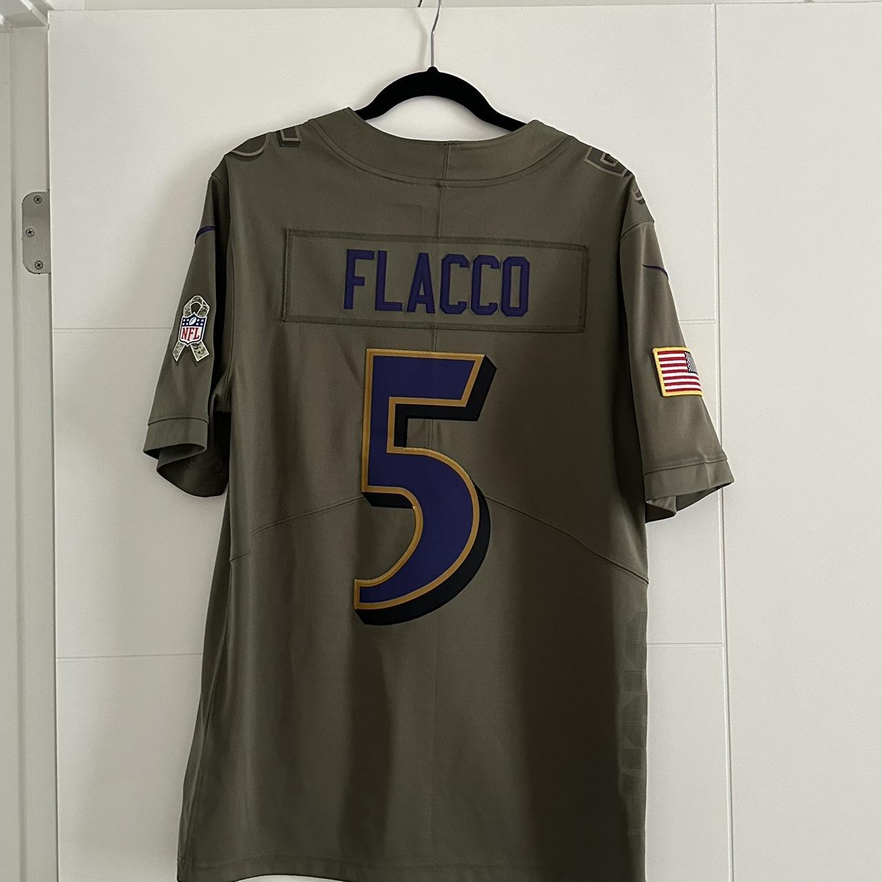 Nike Baltimore Ravens No5 Joe Flacco Olive/Gold Youth Stitched NFL Limited 2017 Salute to Service Jersey