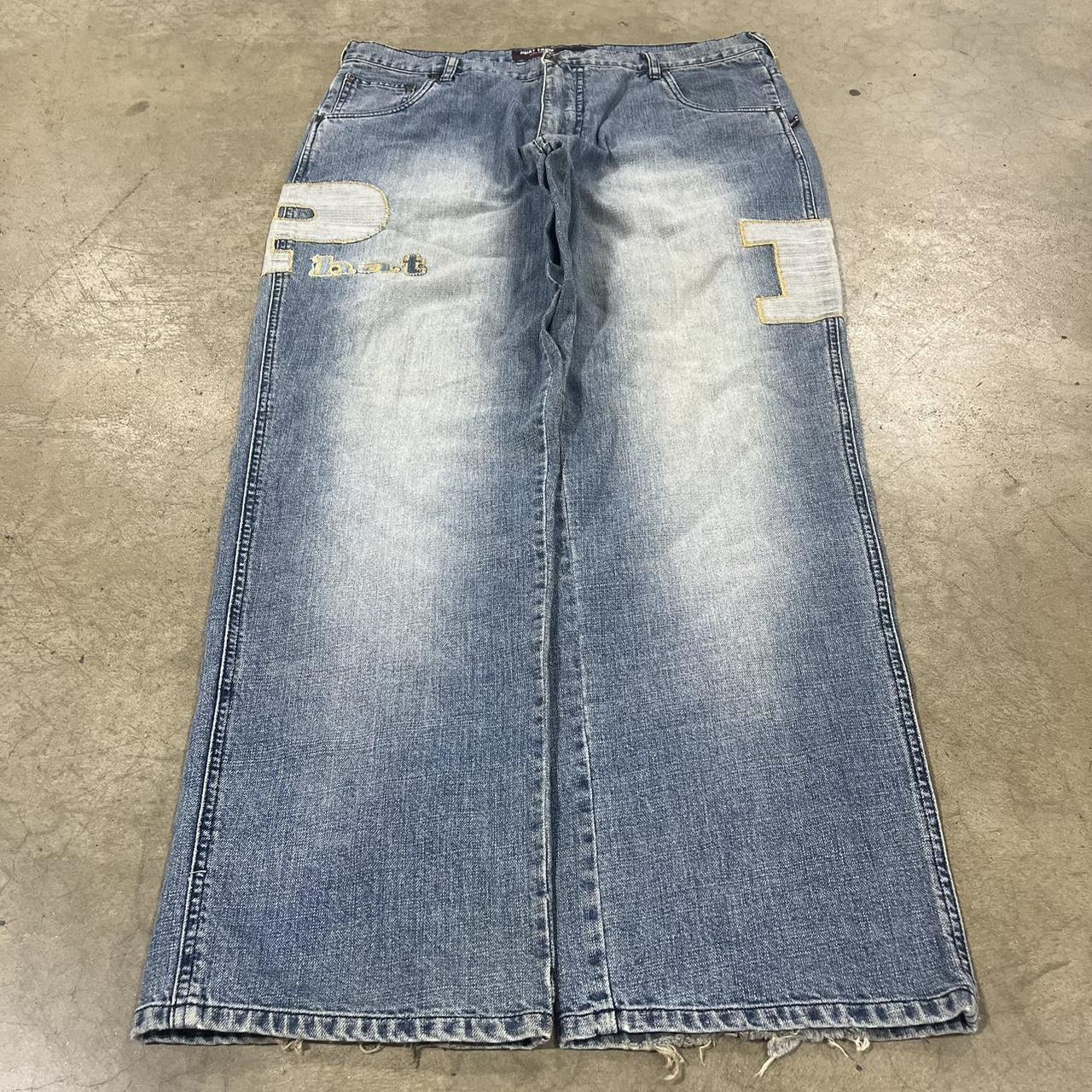 rare vintage phat farm jeans with a really sick fade... - Depop