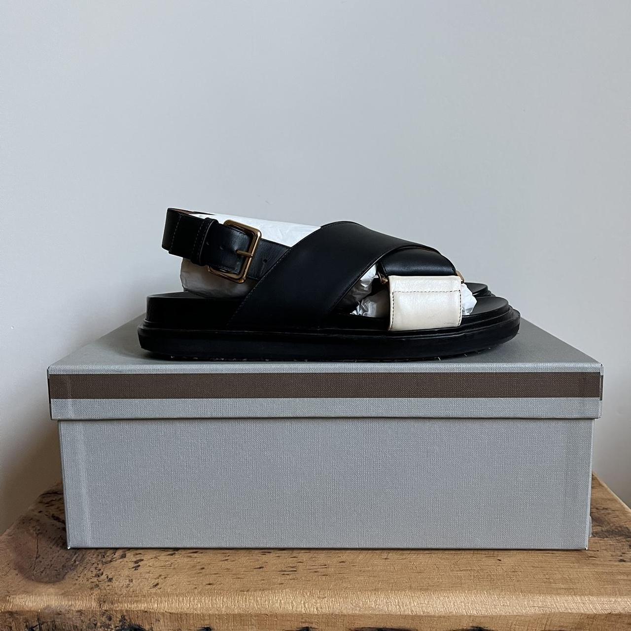 Marni Fussbett Leather Slingback Sandals Marni's | Depop