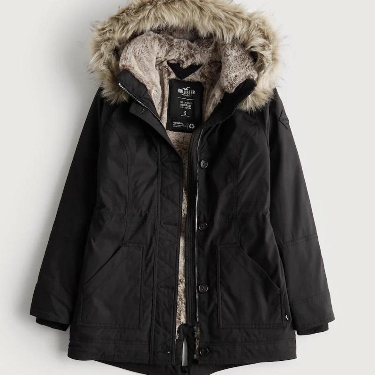 Faux Fur Lined Parka Jacket Size 6 / xxs Brand... - Depop
