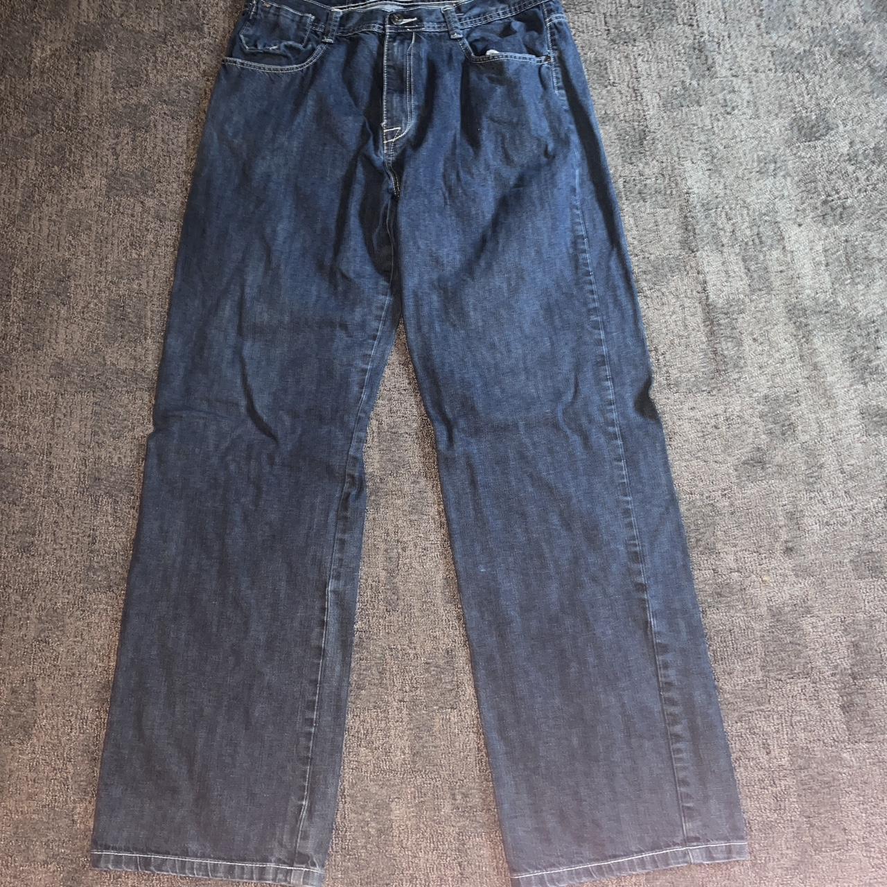 Baggy Blue Ecko Unlimited Jeans Cool Design Size 36/34 - Depop