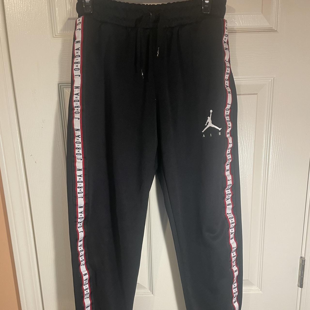 Jordan Men's Black and Red Joggers-tracksuits | Depop