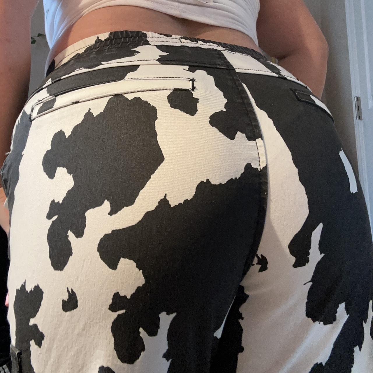 Super cute Cow print cargo pants that make your butt - Depop