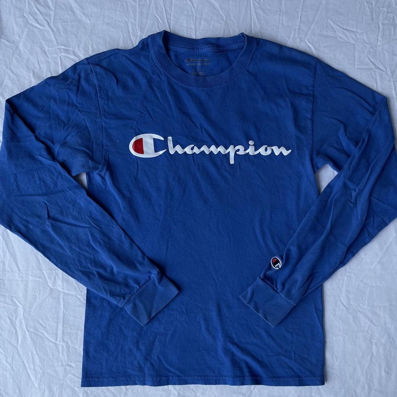 Red and cheap blue champion shirt