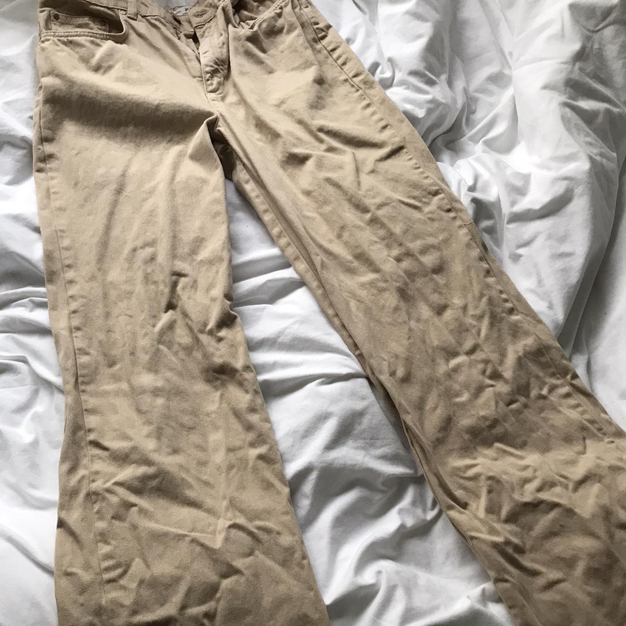 Stradivarius Women's Cream Jeans | Depop