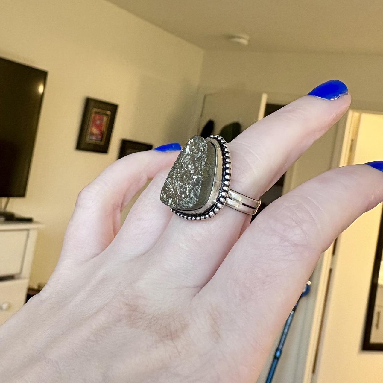 Women's Ring - Silver/Multi – Large Apache Pyrite… - image 3