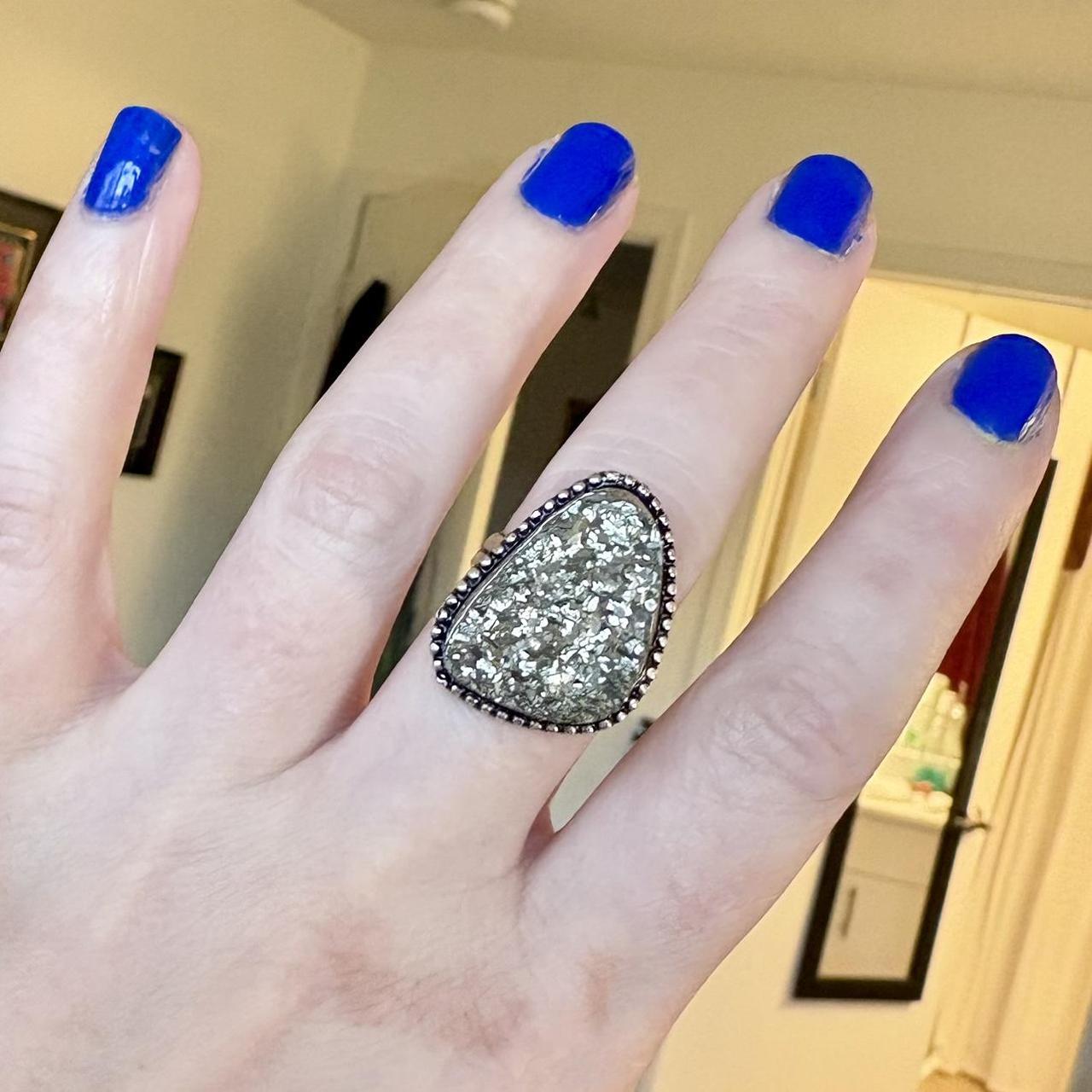 Women's Ring - Silver/Multi – Large Apache Pyrite… - image 2