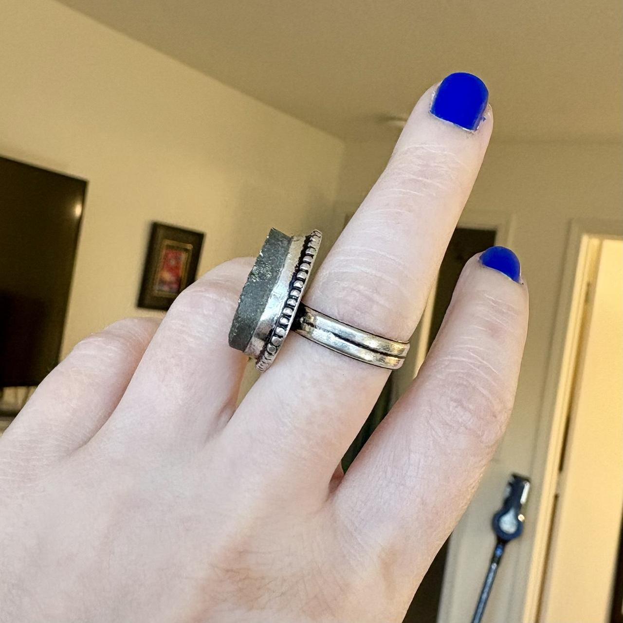 Women's Ring - Silver/Multi – Large Apache Pyrite… - image 4