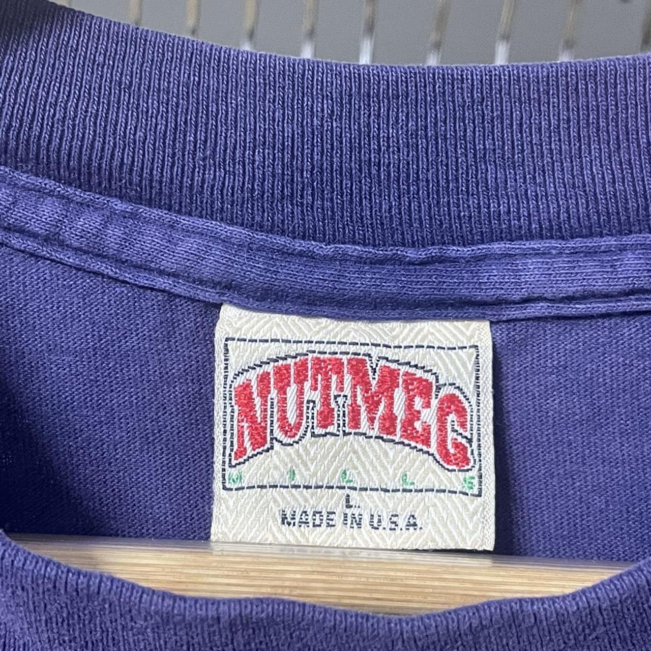 Nutmeg Men's Blue and Purple T-shirt | Depop