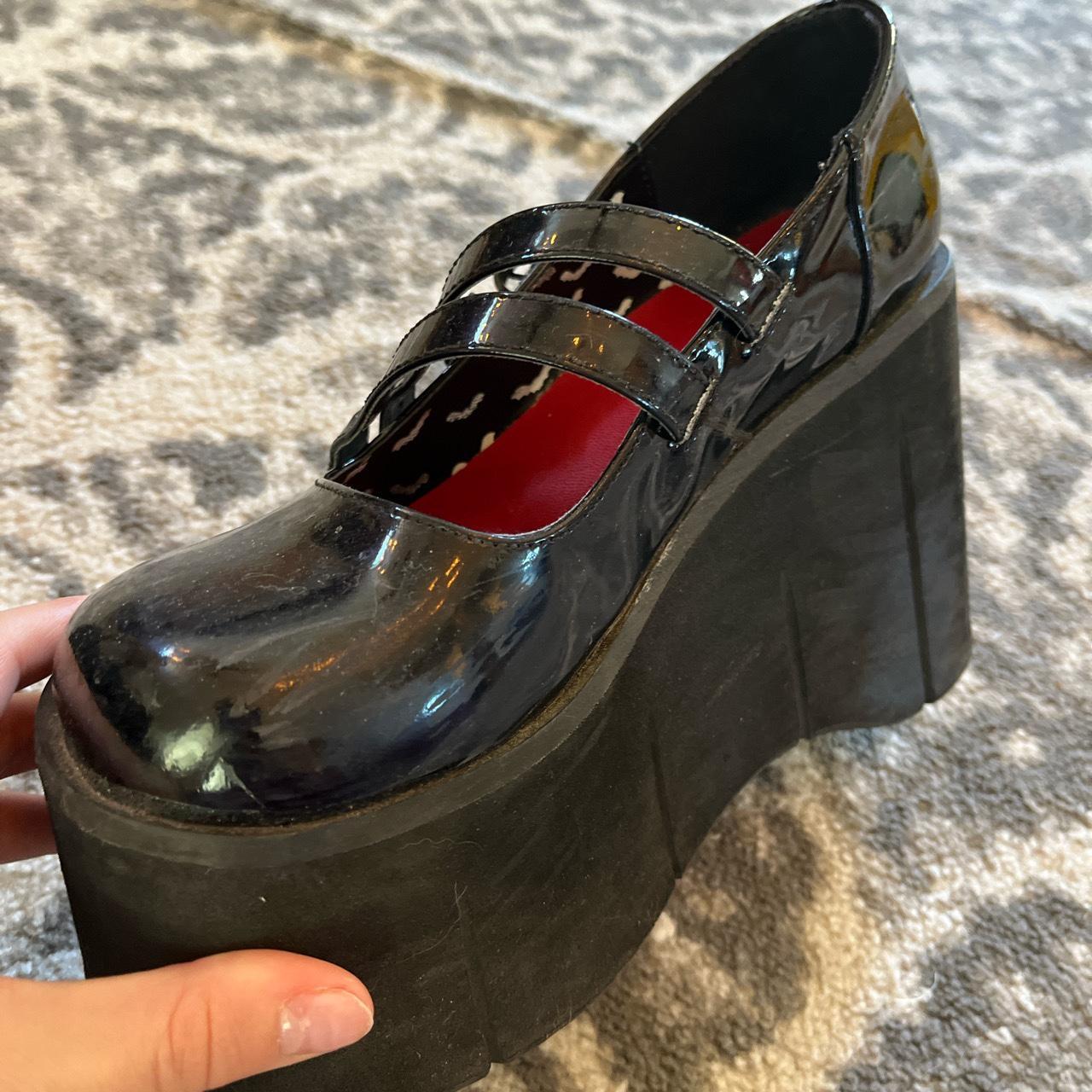 Demonia Mary Jane Platforms in Shiny Black *some... - Depop