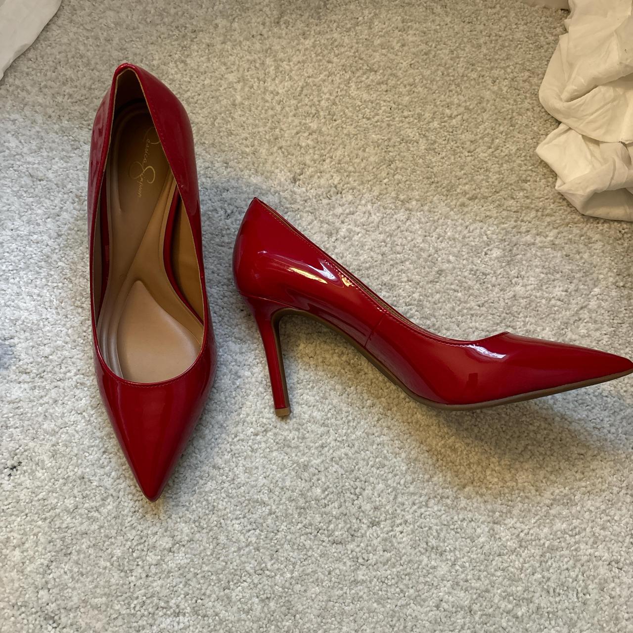 Jessica simpson fashion red patent leather pumps