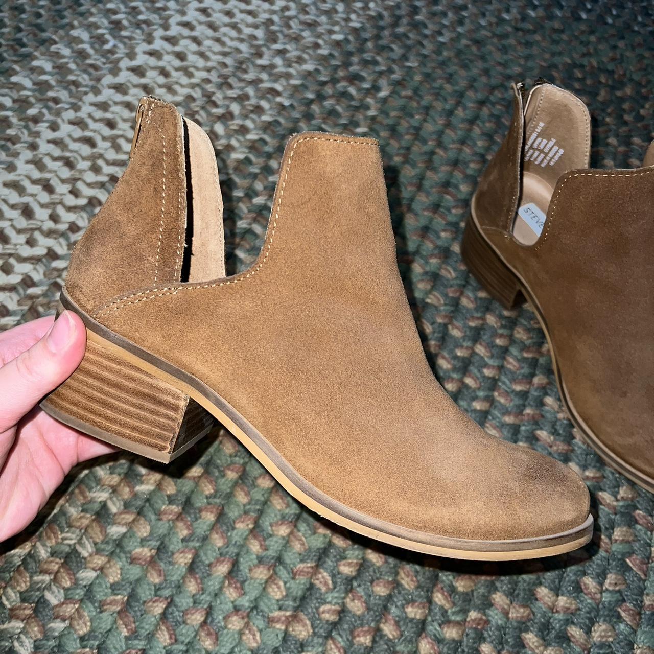 Carmel brown Steve Madden Lancaster booties. They