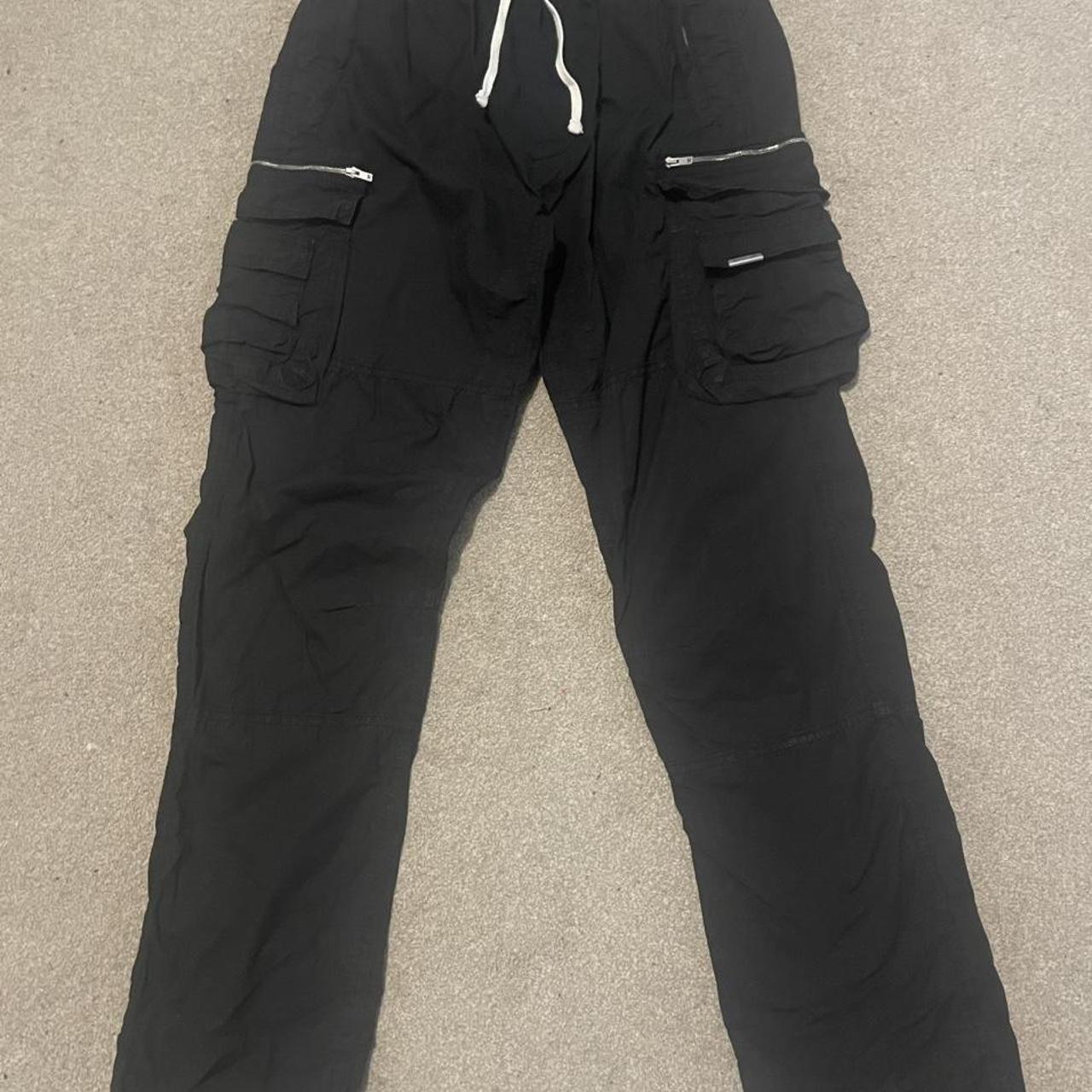 REPRESENT BLACK CARGO TROUSERS Size L, Fit me... - Depop