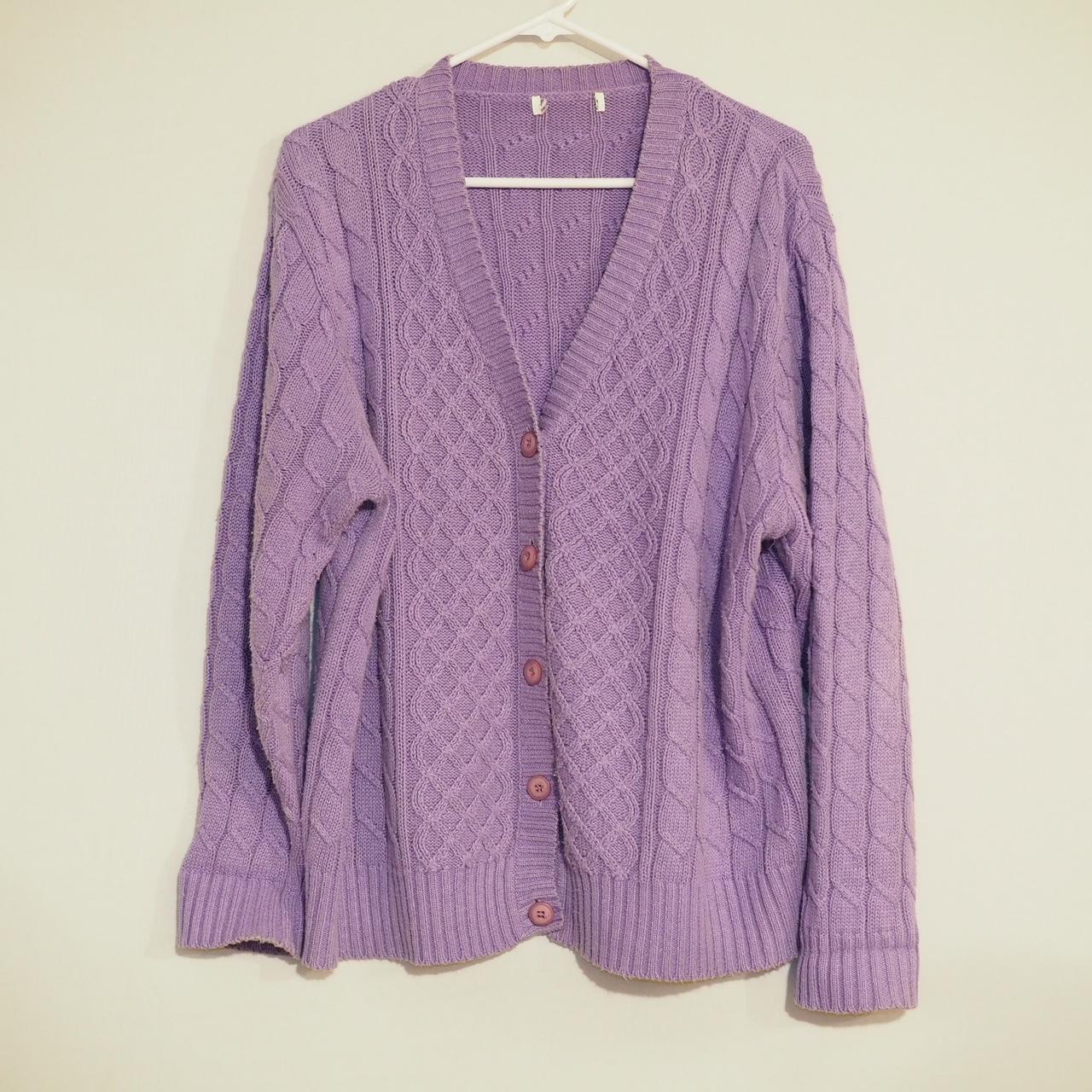 Purple vintage cardigan. XL No tag... - Depop