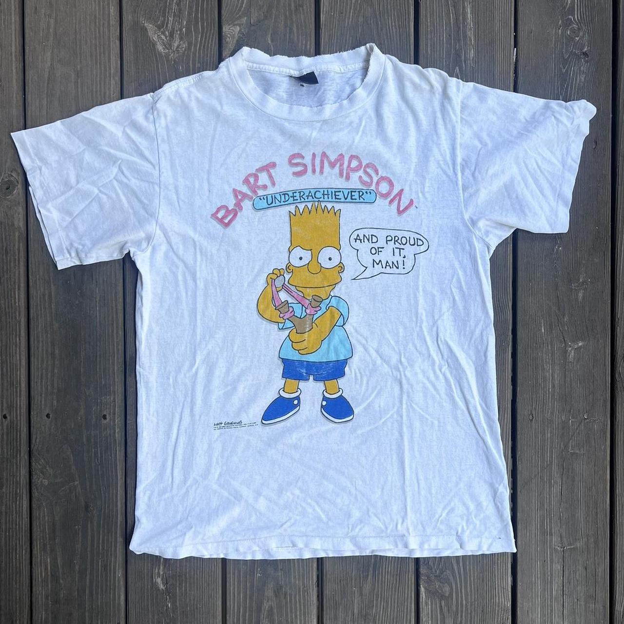 Vintage Bart Simpson Single Stitch Tee Size... - Depop