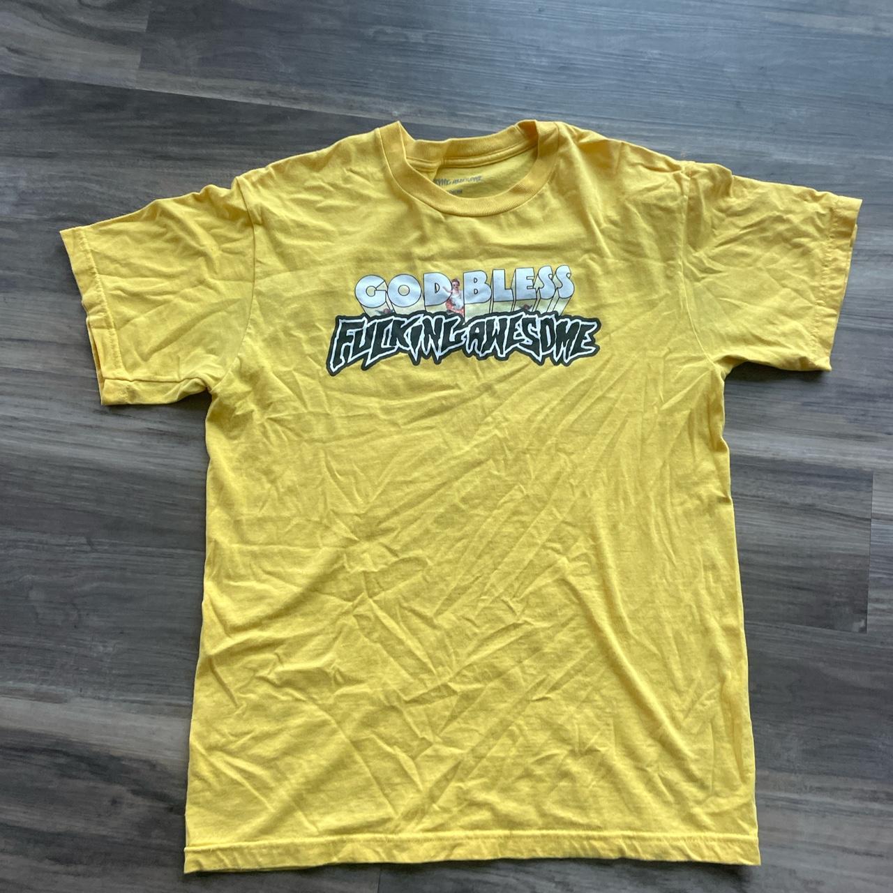 Fucking Awesome Men's Yellow and Black Shirt | Depop