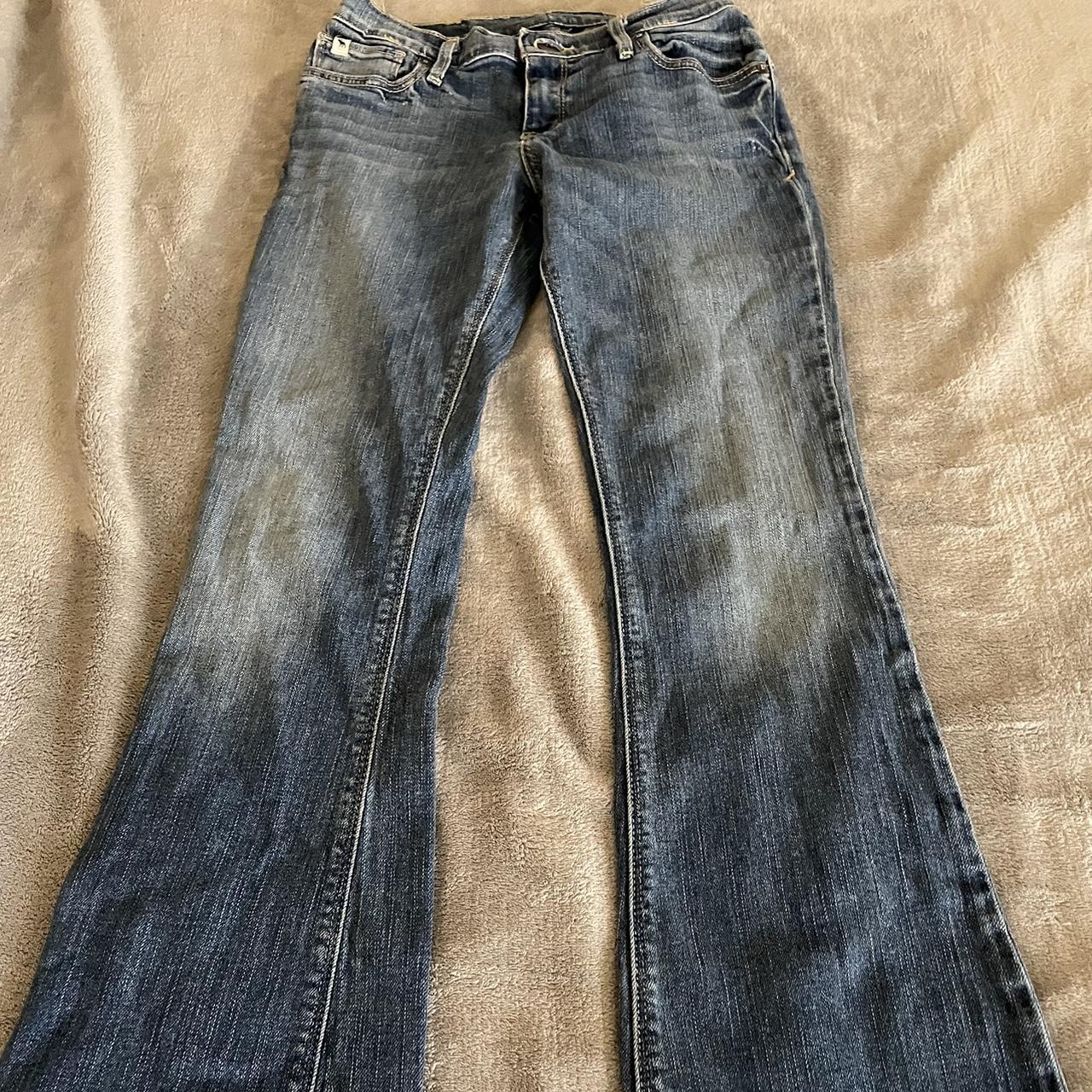 ABERCROMBIE FLARE JEANS 22 INCH WAIST 32 INCH... - Depop