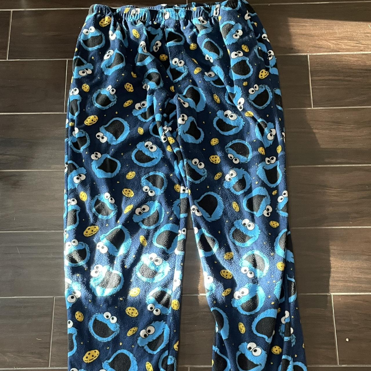 cookie monster pj pants size large 32 inch waist... - Depop