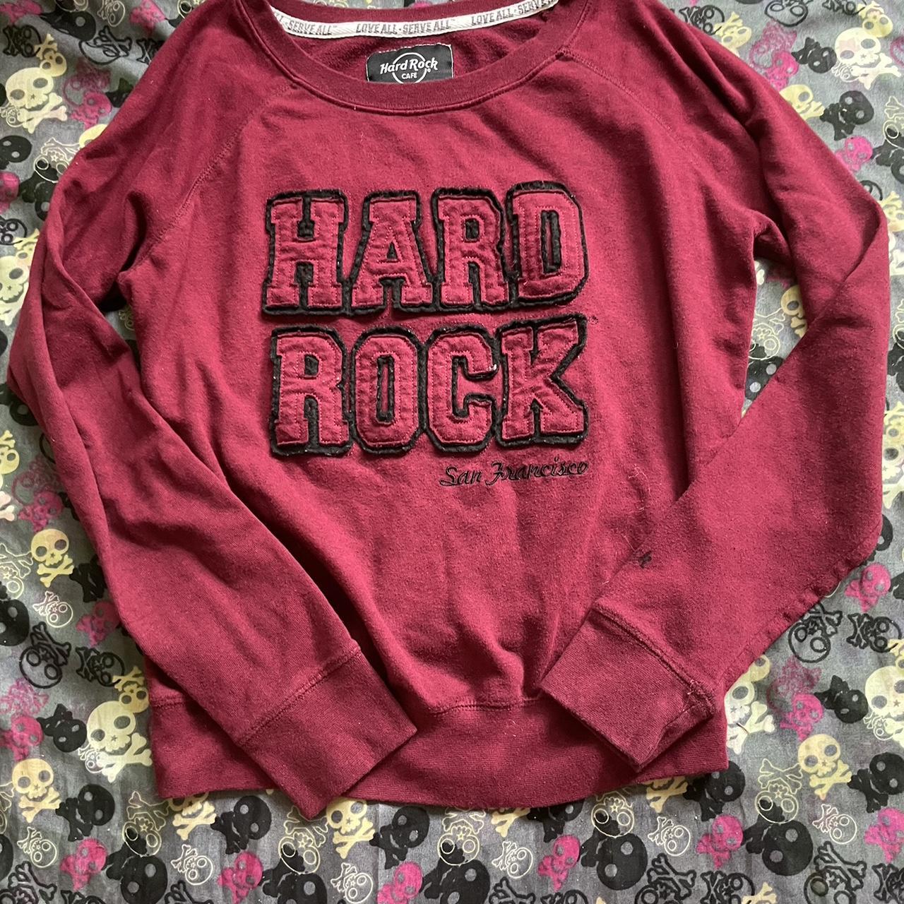 burgundy hark rock sweater size large good... - Depop