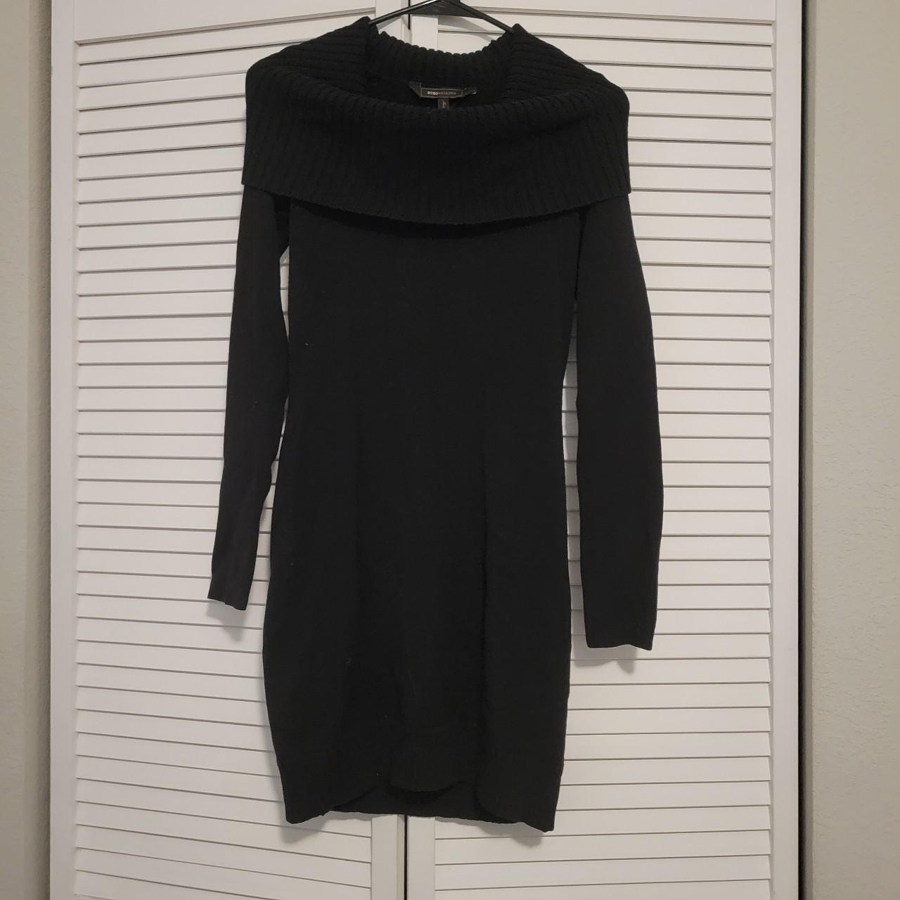 Bcbgmaxazria Black Long Sleeve Sweater Dress Color