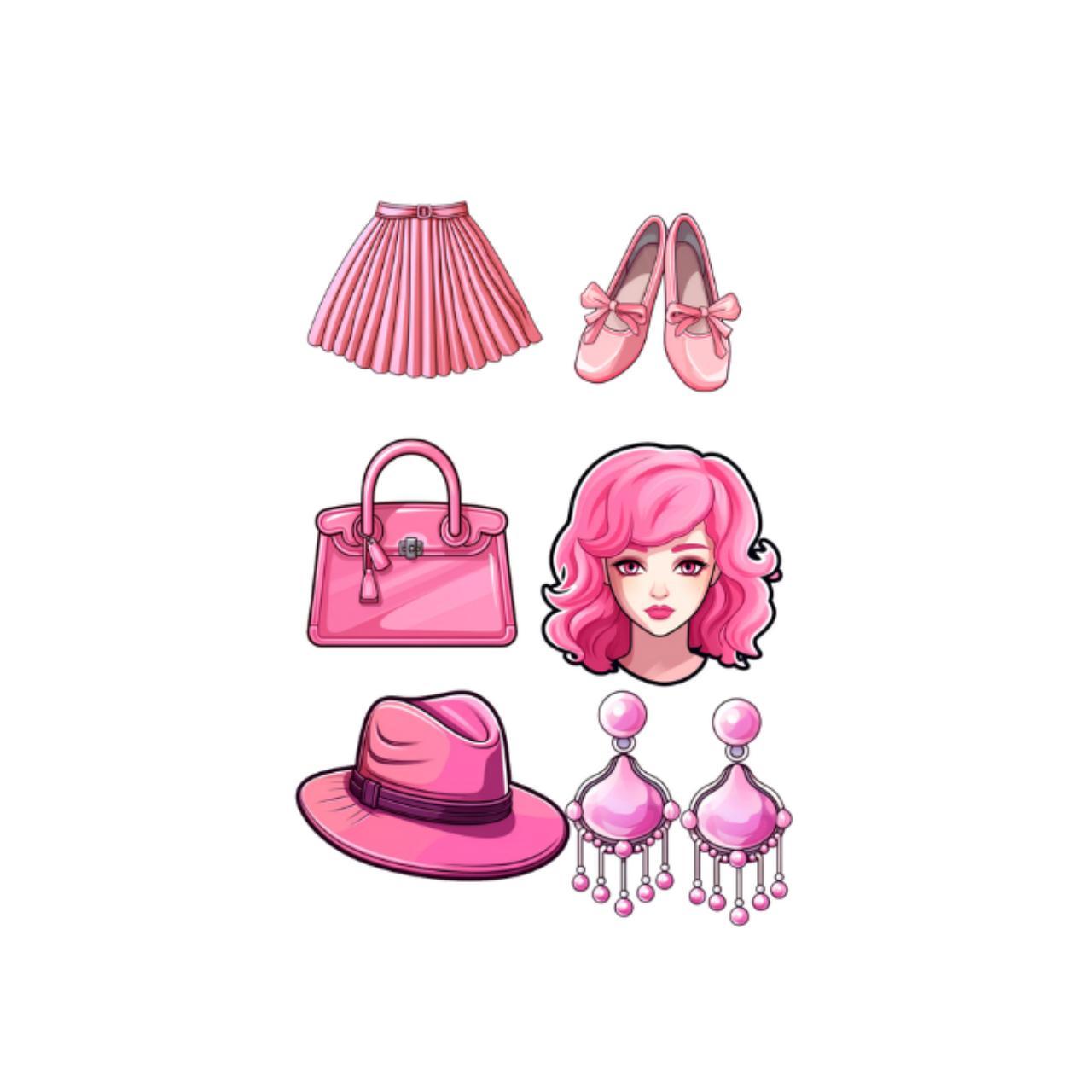 cute pink fashion stickers each sticker is precut... Depop