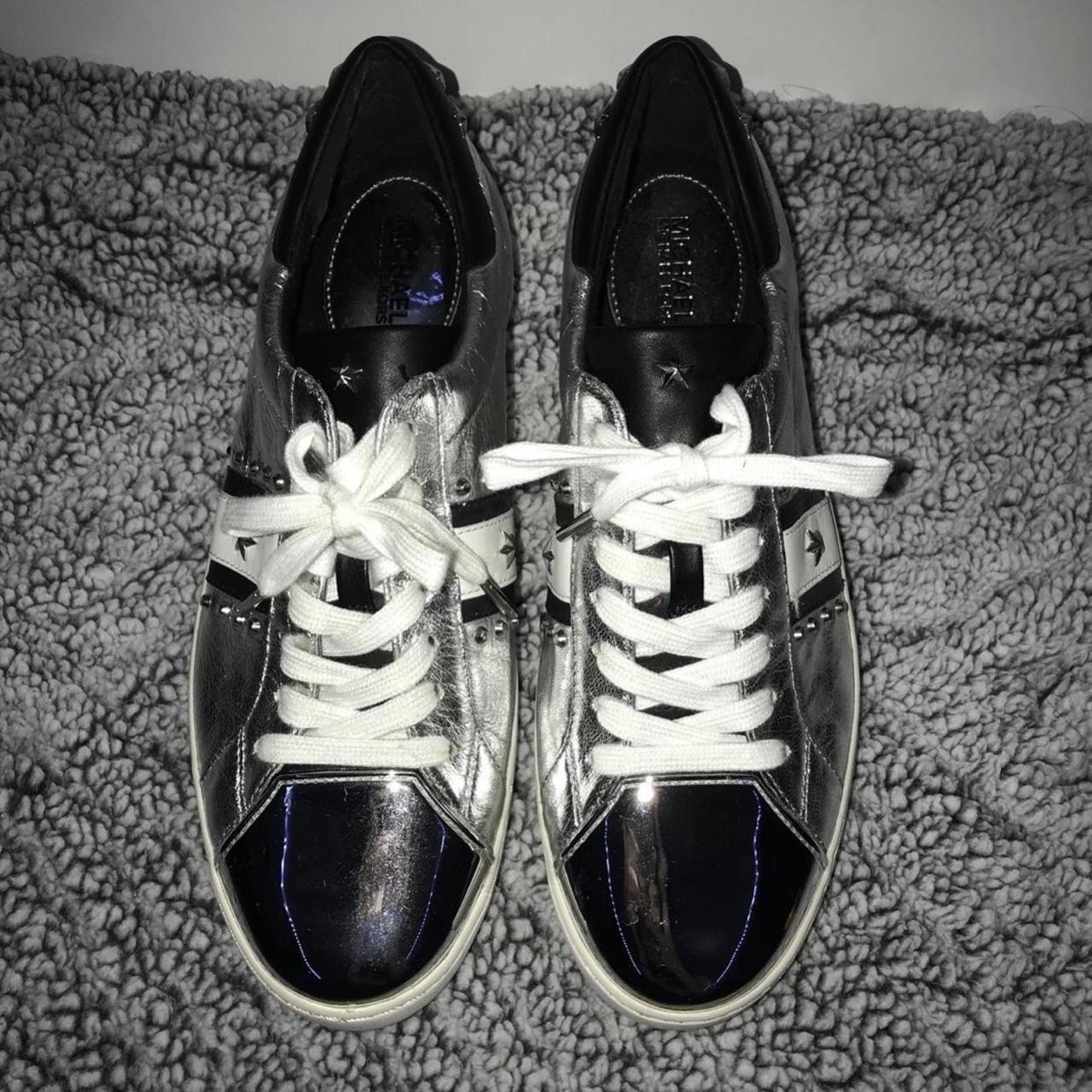 Michael kors black on sale and silver sneakers