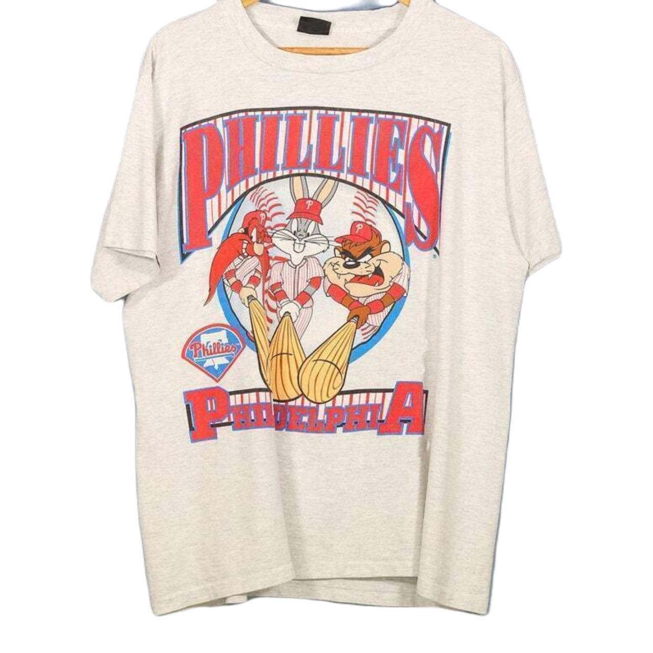 Vintage 90s Phillies Tee Shirt - MLN Philadelphia - Depop