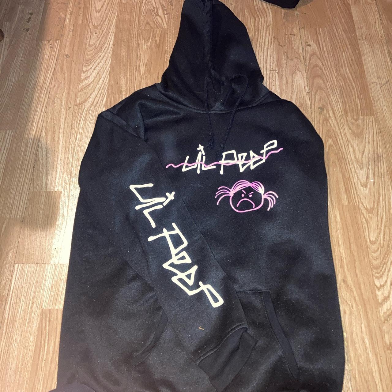 Unofficial black hoodie lil peep merch #lilpeep - Depop