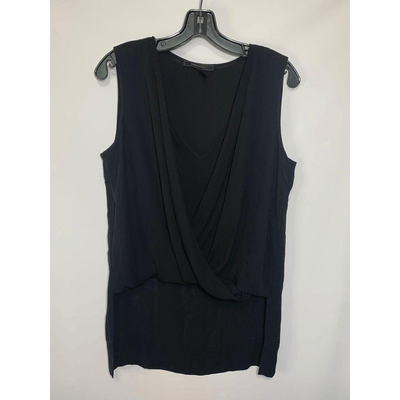 BCBGMaxazria Women s Black Sleeveless V Neck