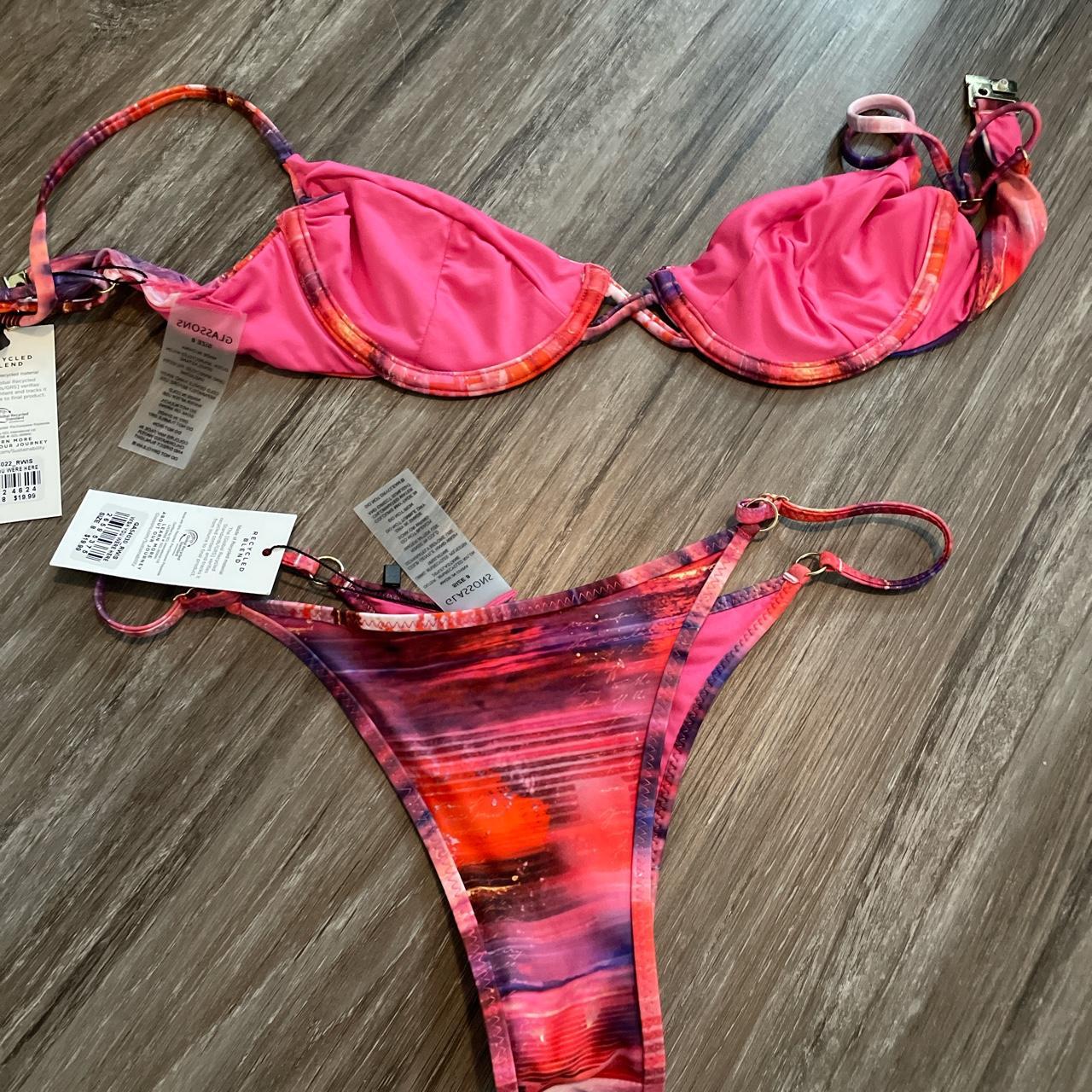 Glassons Women's Pink and Purple Bikinisandtankinisets Depop
