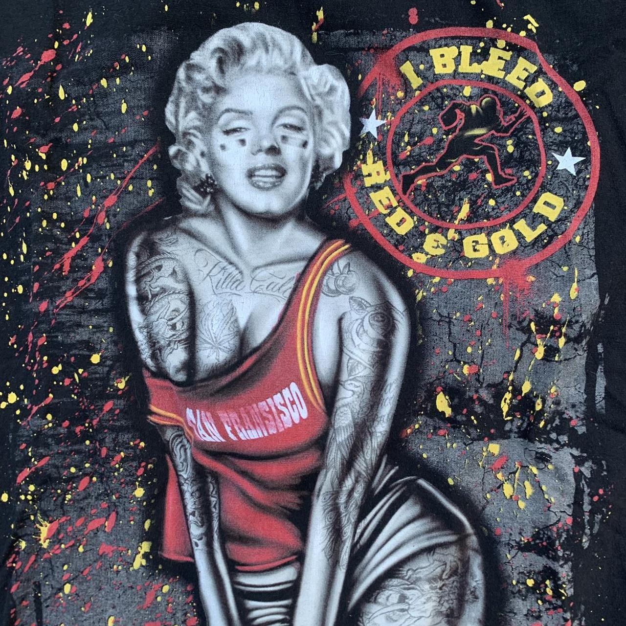 Tatted Marilyn Monroe x SF 49ers tee super - Depop