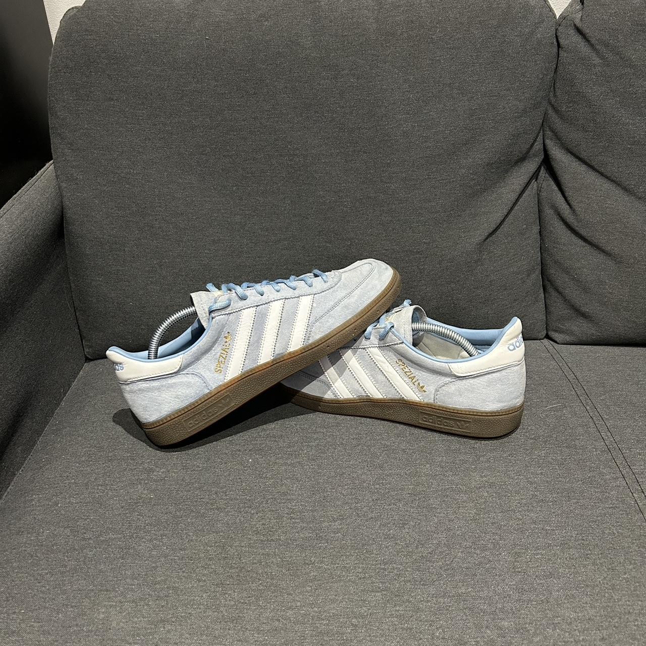 Adidas Originals Men's Blue and White Trainers | Depop