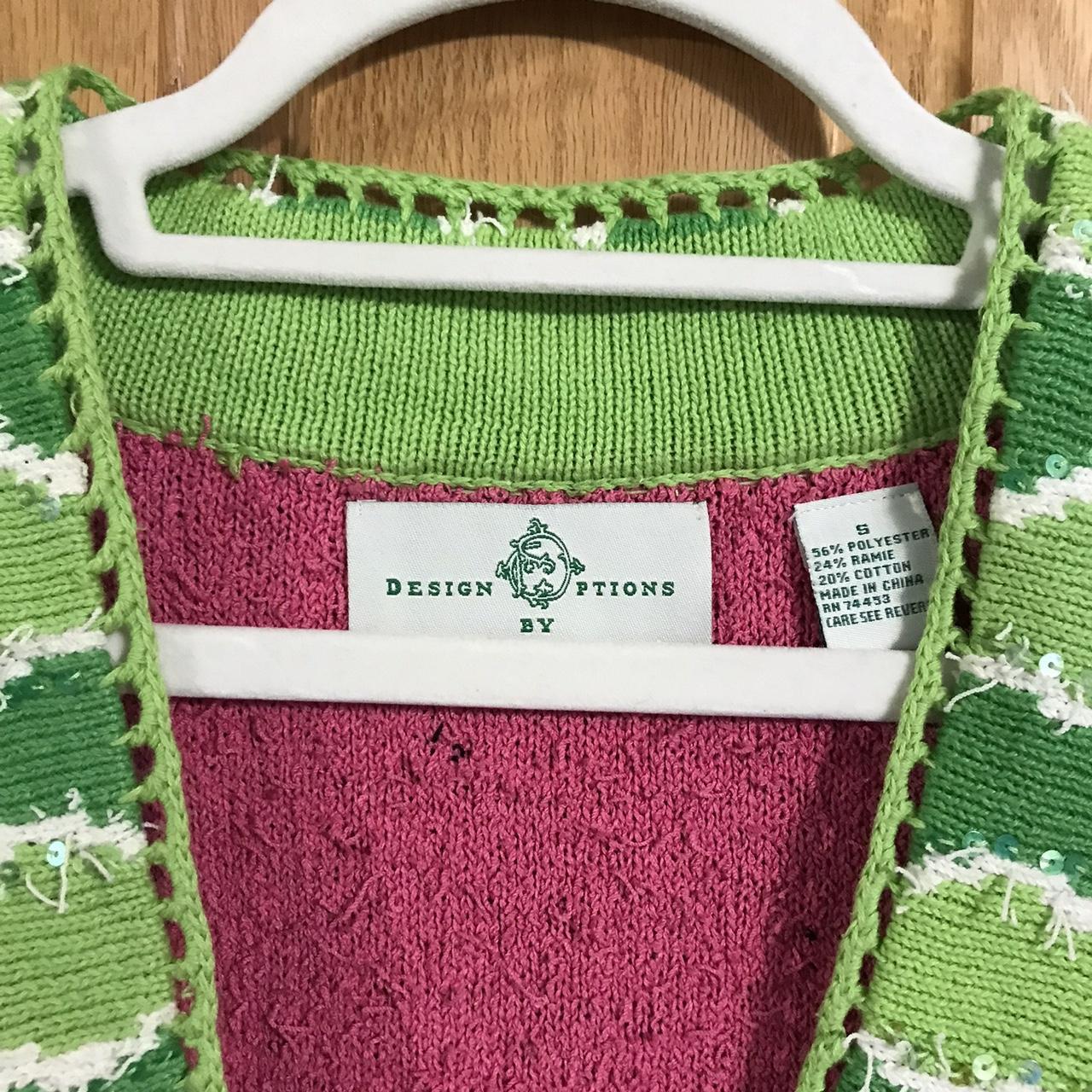 Women's Pink and Green Cardigan Depop