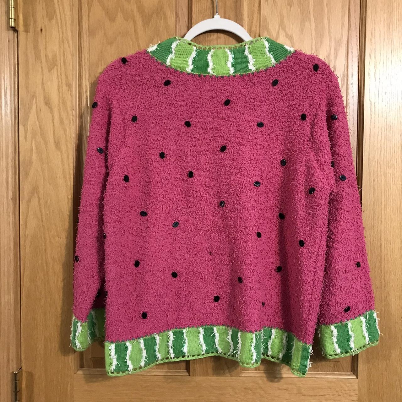 Women's Pink and Green Cardigan Depop