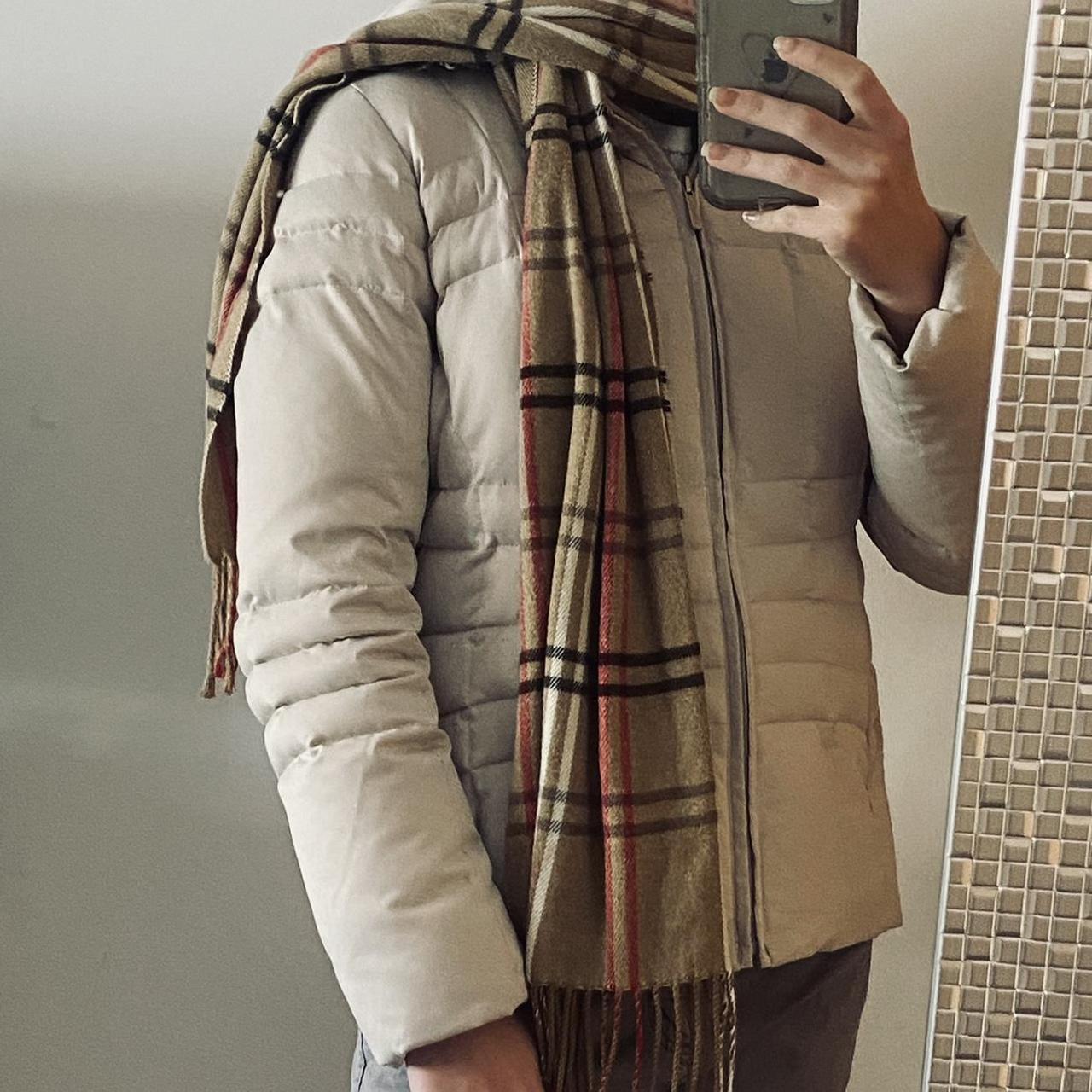 Plaid colored tan scarf Burberry dupe... Depop