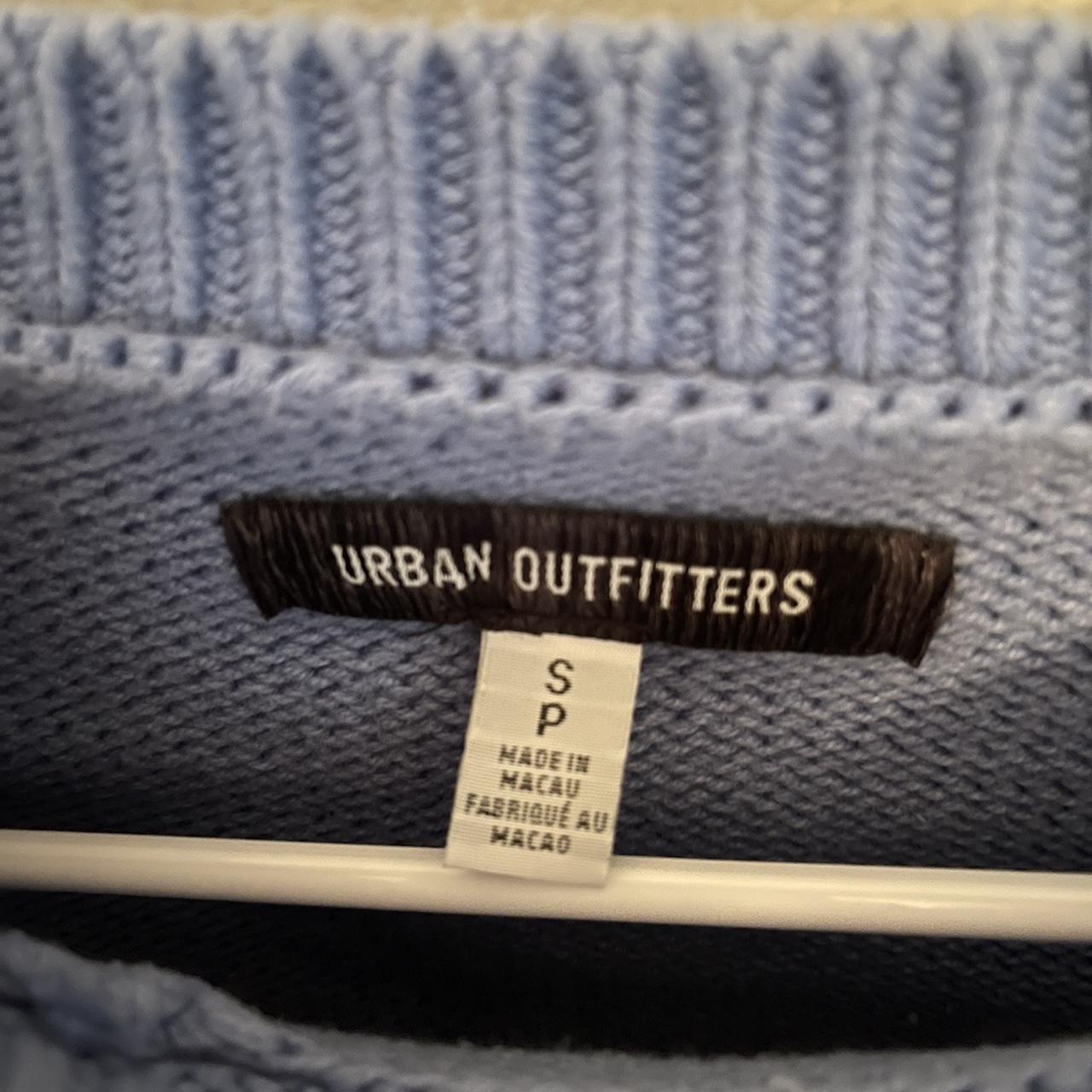 Urban outfitters cropped blue sweater -size... - Depop