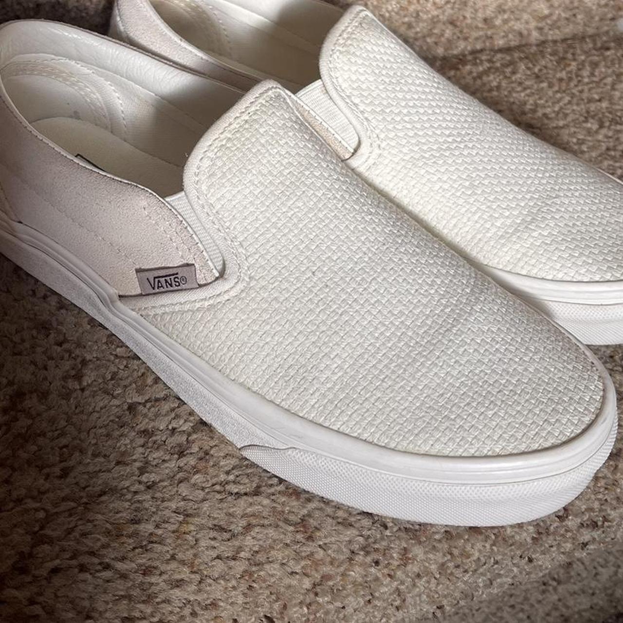 Cream colored slip on hot sale vans